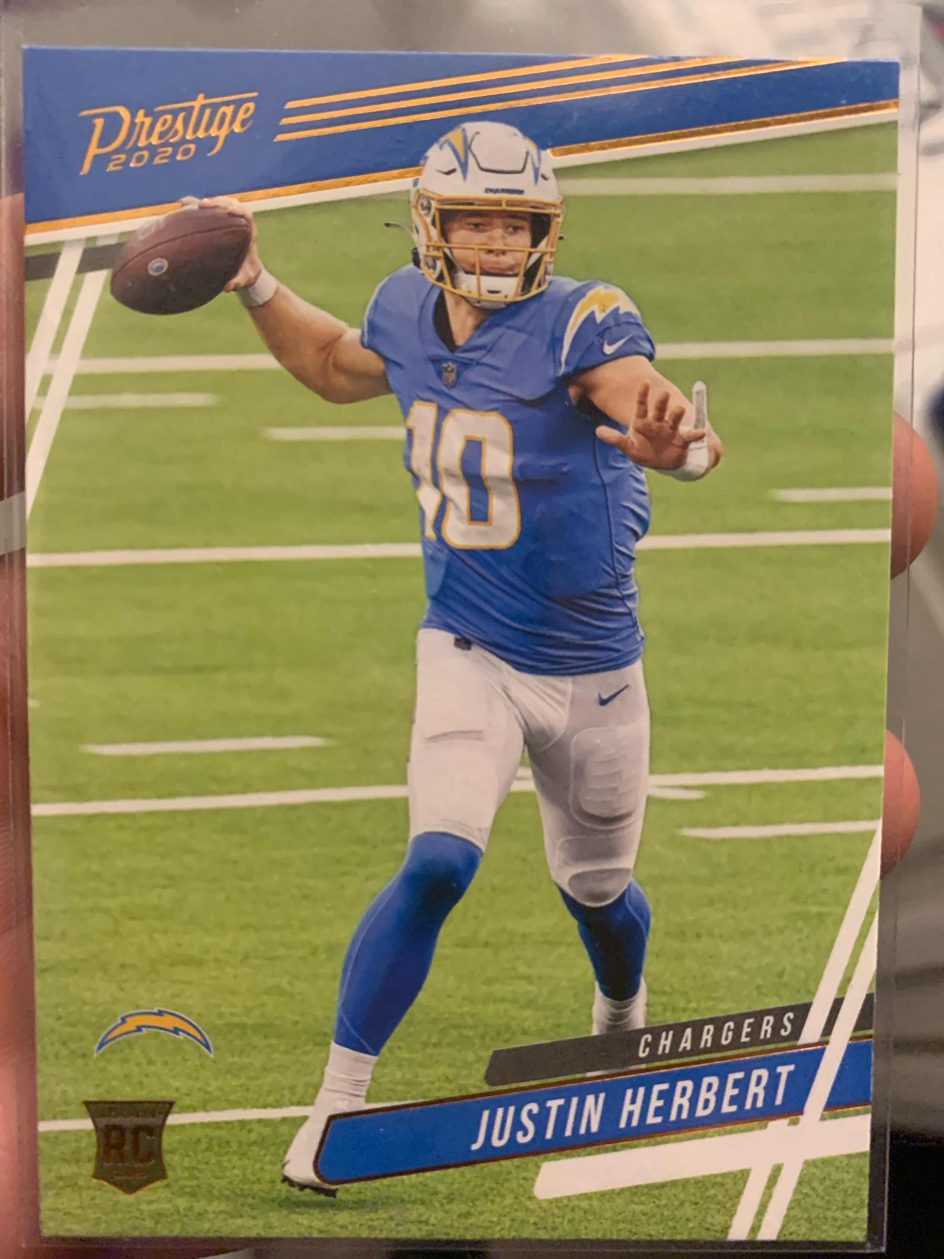 Image for 2020 prestige bronze foil justin herbert rookie #303 la chargers oregon ducks