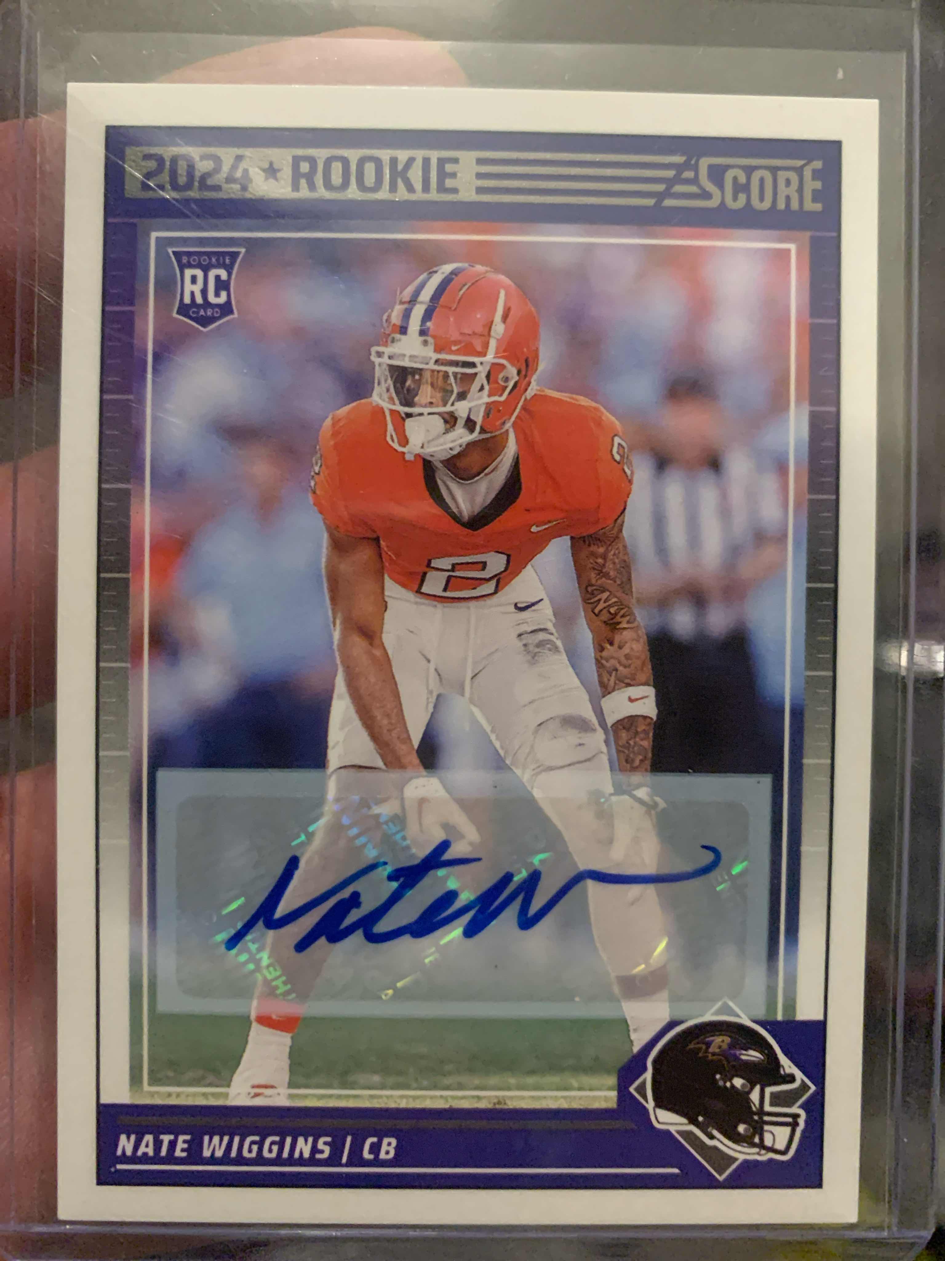 Image for 2024 panini score football rookie nate wiggins auto [huab96