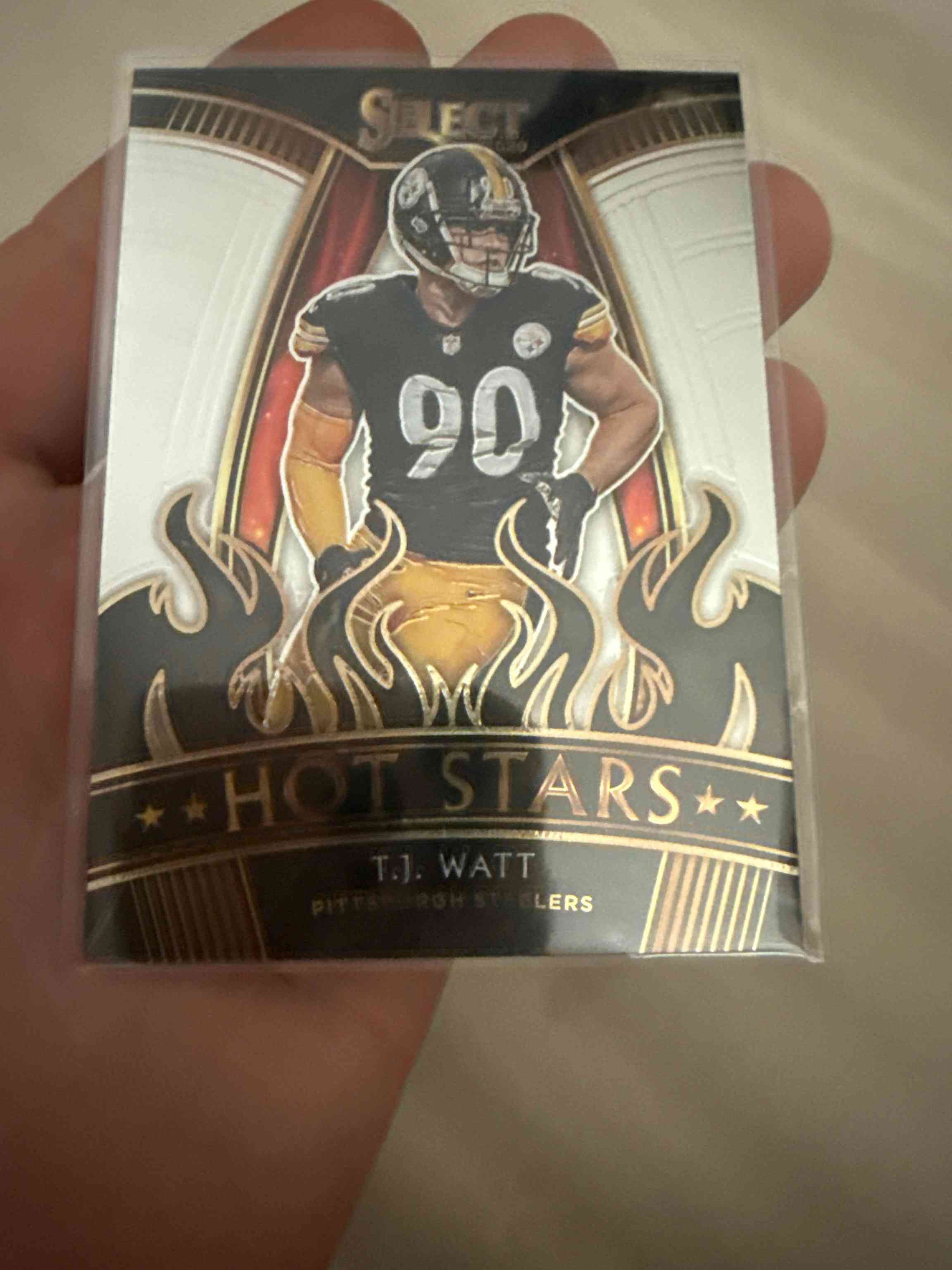 Image for 2020 panini select #hs19 t.j. watt graded 10 gem mint silver holo prizm