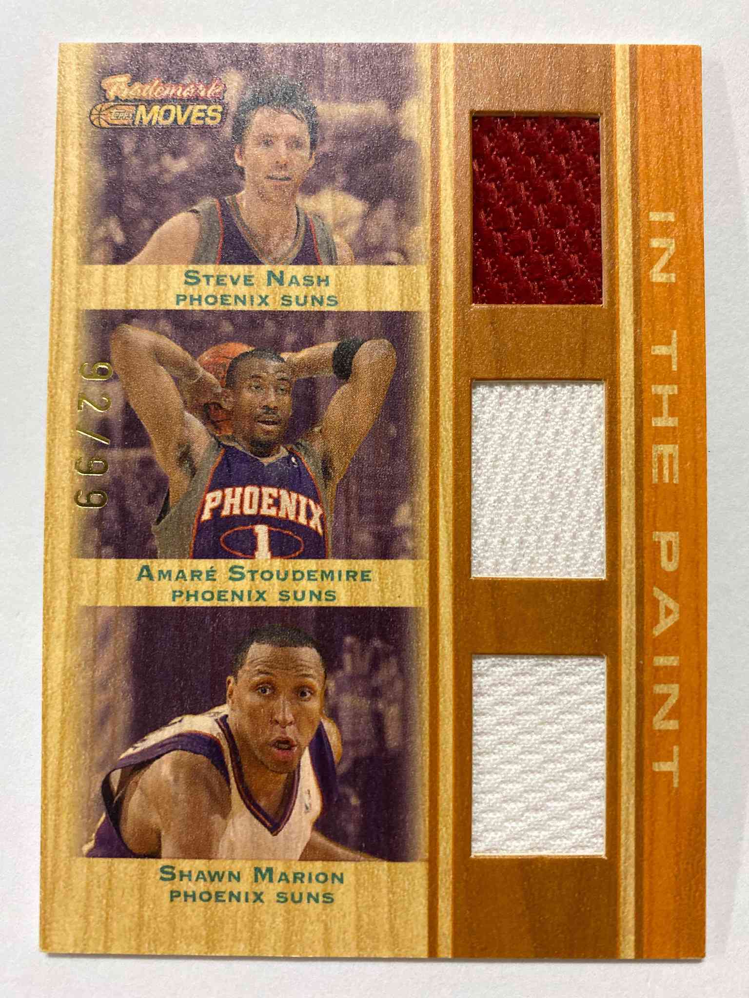 Image for 2007-08 Topps Trademark Moves Triple Relics Orange Steve Nash Amare Stoudemire Shawn Marion #TTR-NSM /99