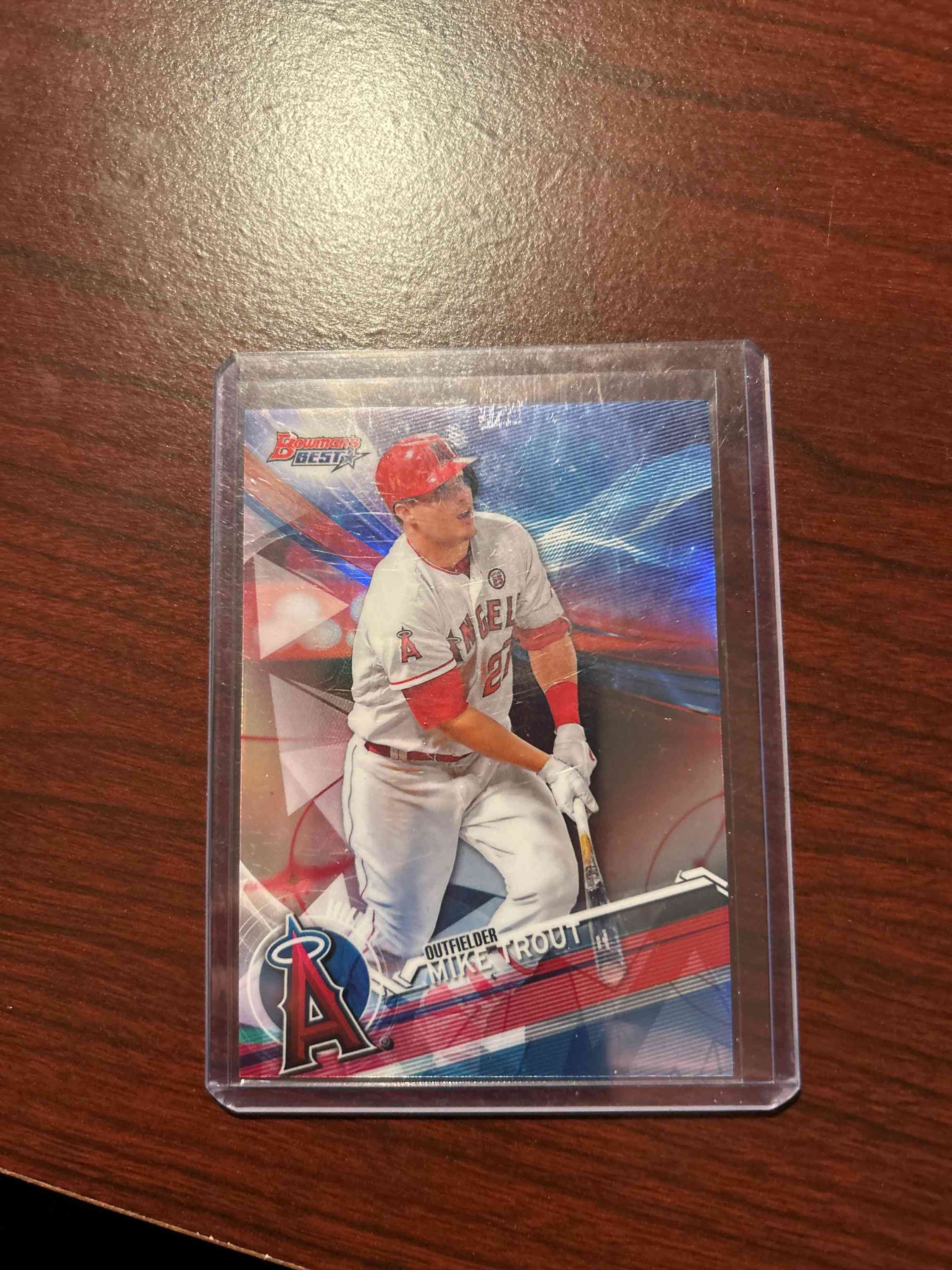 Image for 2017 Bowman's Best Green Refractor Mike Trout #25 /99