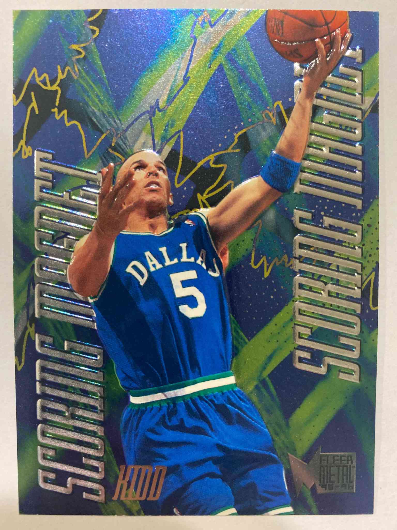 Image for jason kidd 1995-96 fleer metal scoring magnet #5. dallas mavericks hof!