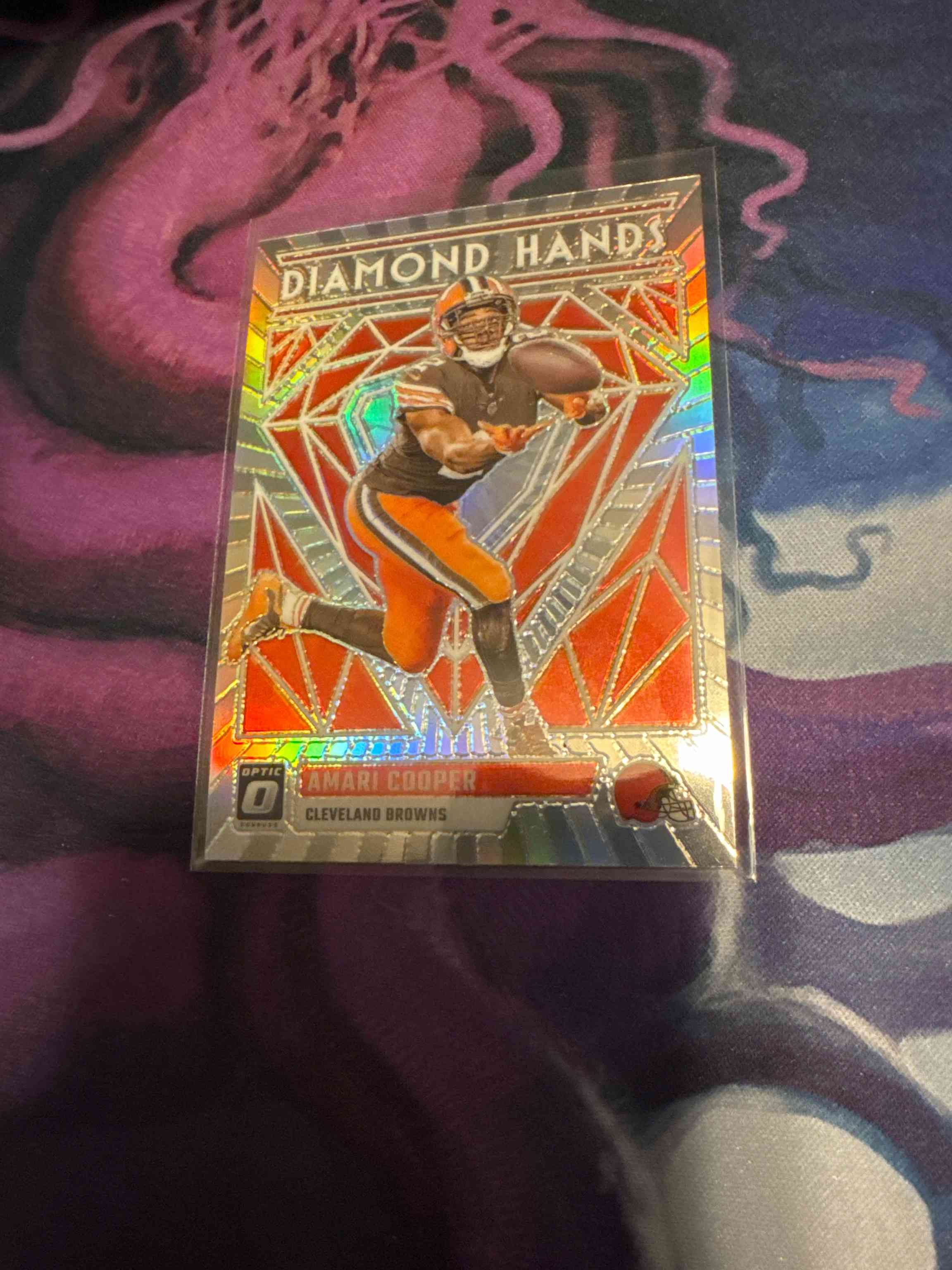 Image for 2023 panini donruss optic football - amari cooper - diamond hands - silver prizm