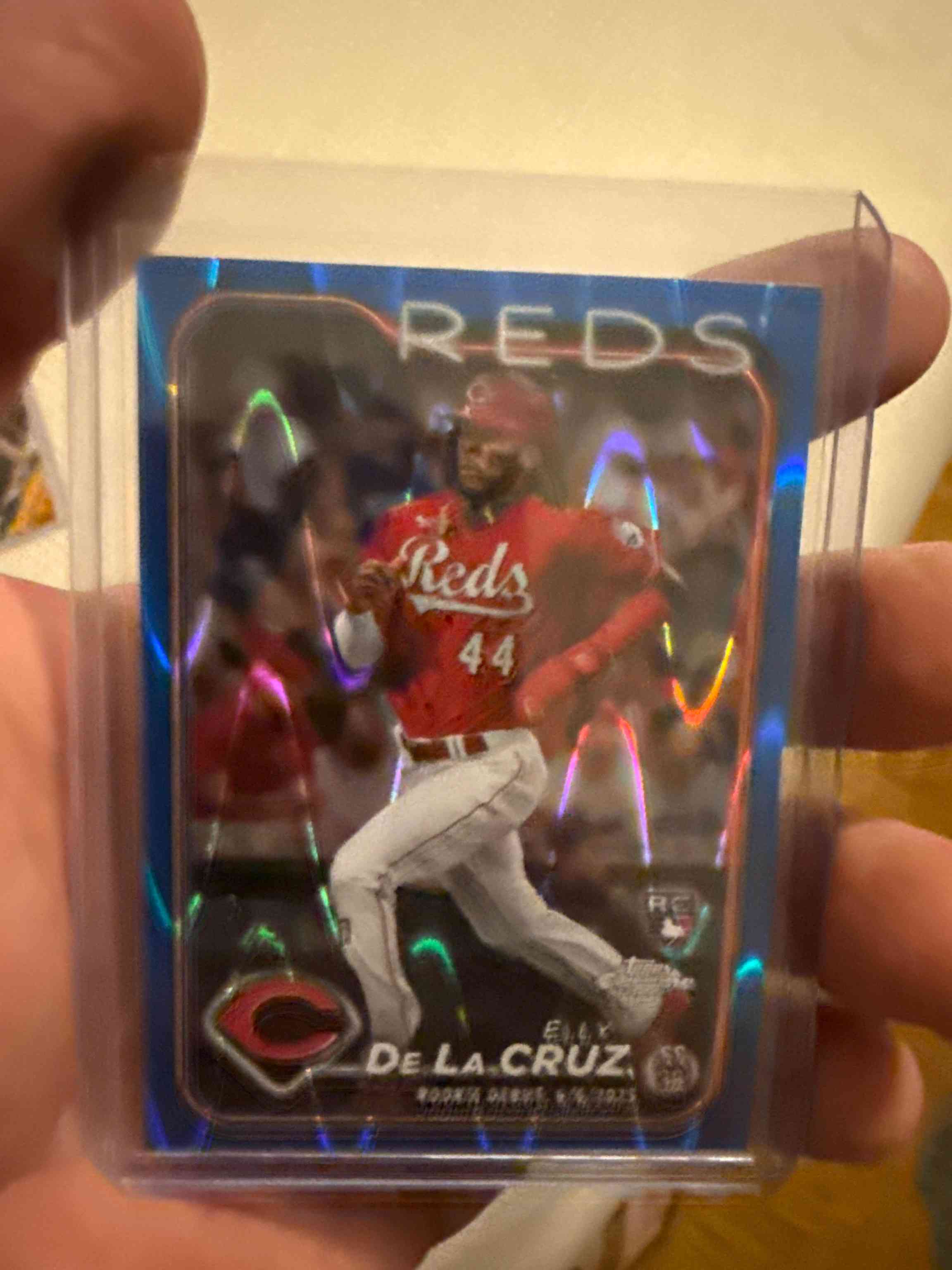 Image for 2024 topps chrome update series blue refractor elly de la cruz