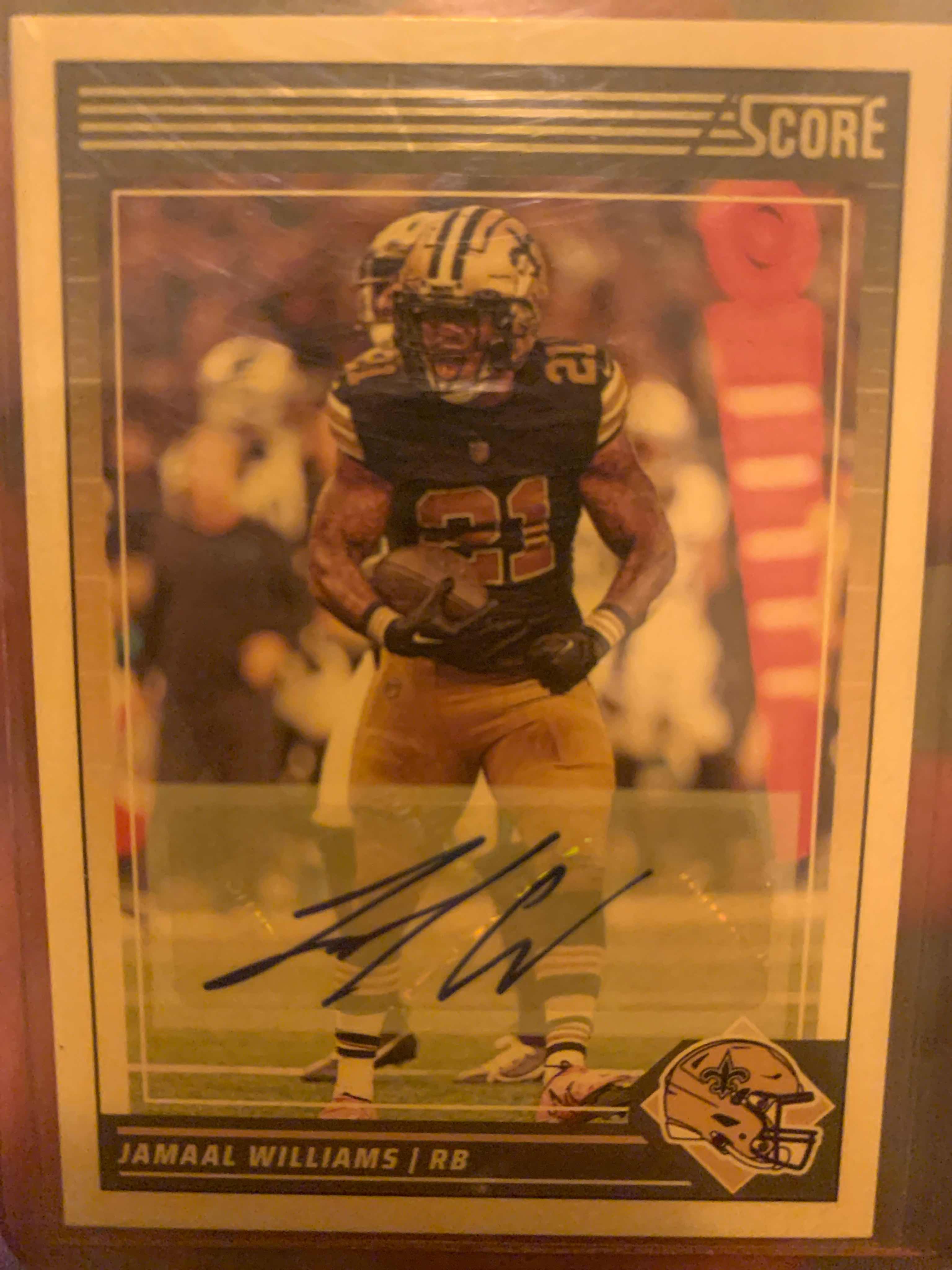 Image for jamaal williams auto 2024 score football