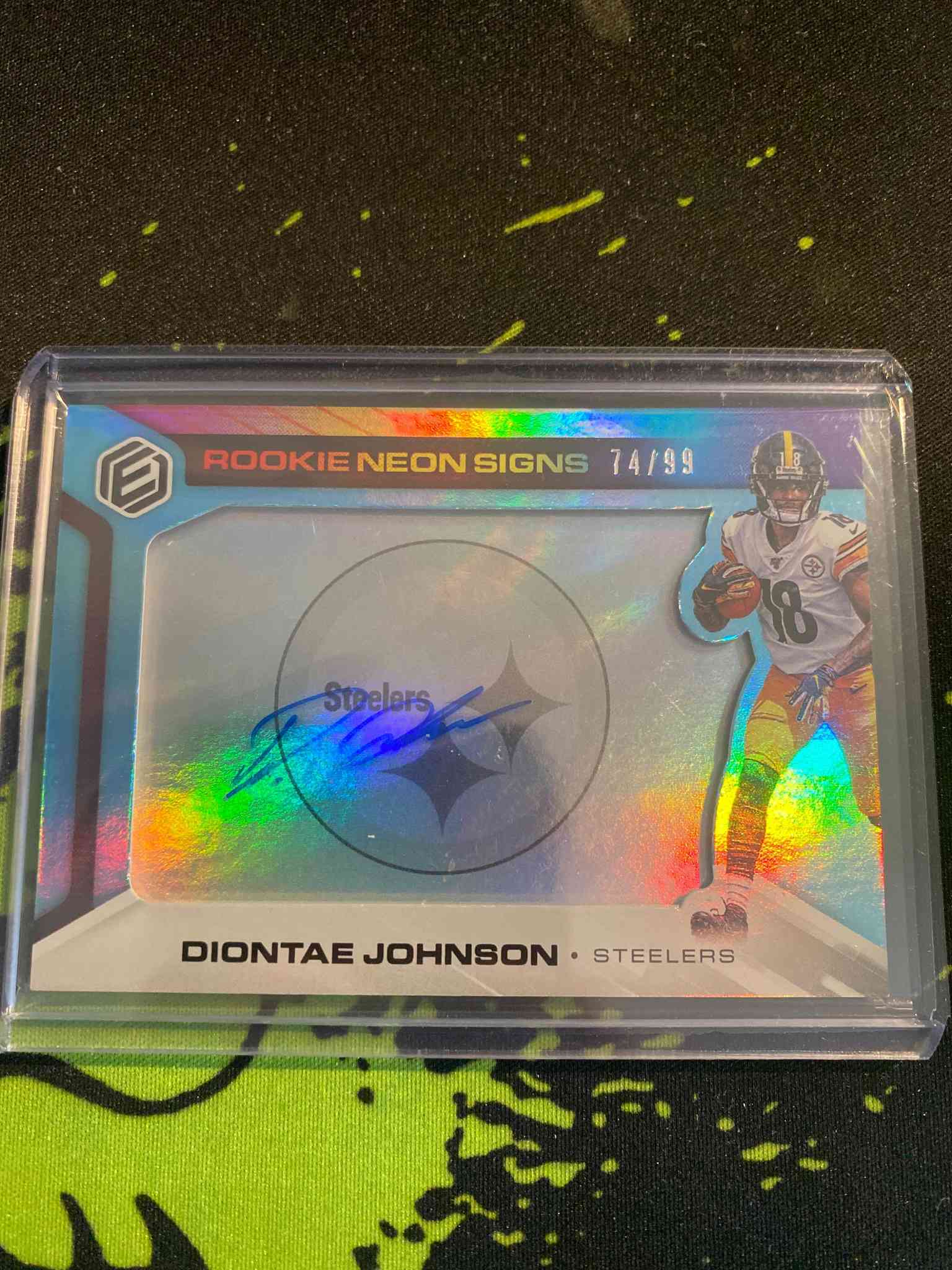 Image for 2019 elements diontae johnson blue rookie neon signs rc auto autograph #78/99