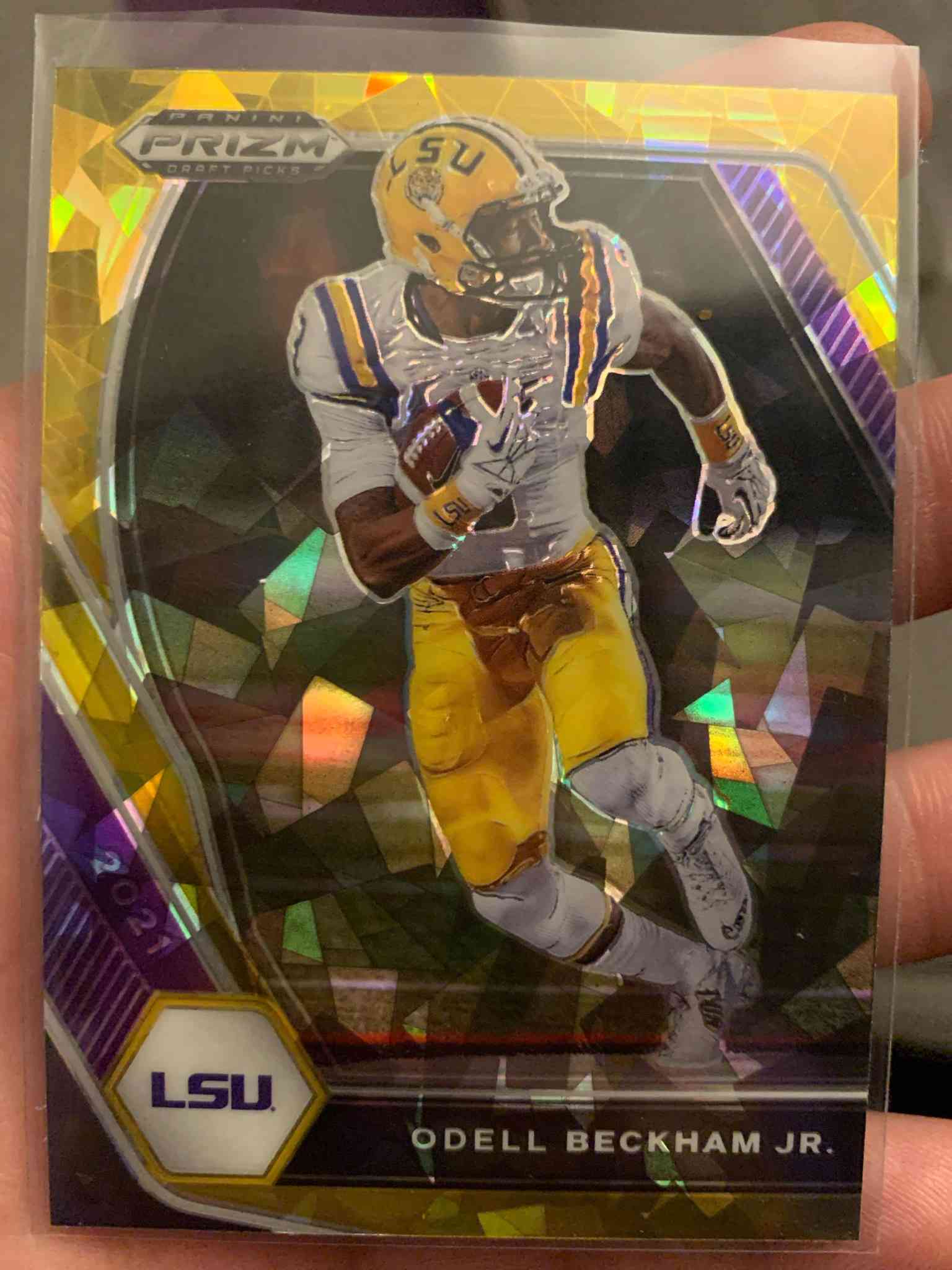 Image for 2021 Panini Prizm Draft Picks Collegiate Gold Ice Odell Beckham Jr. #61