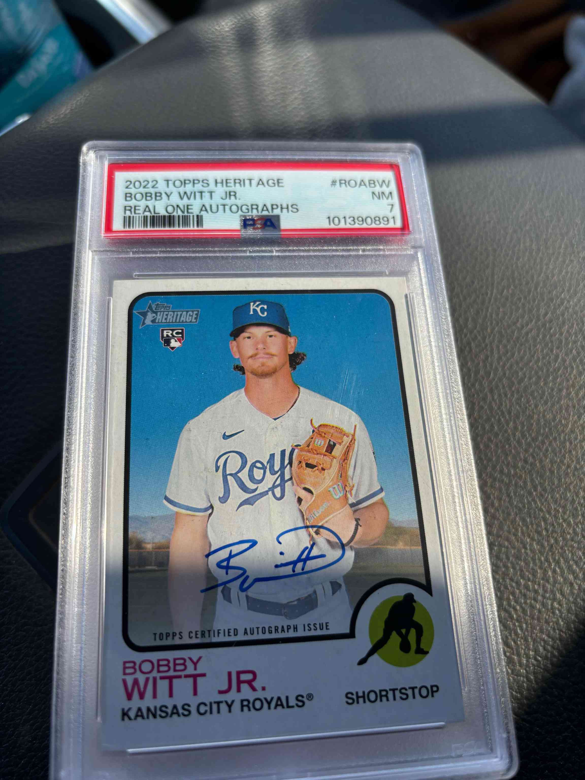 Image for 2022 topps heritage high bobby witt jr royals rc auto rookie autograph