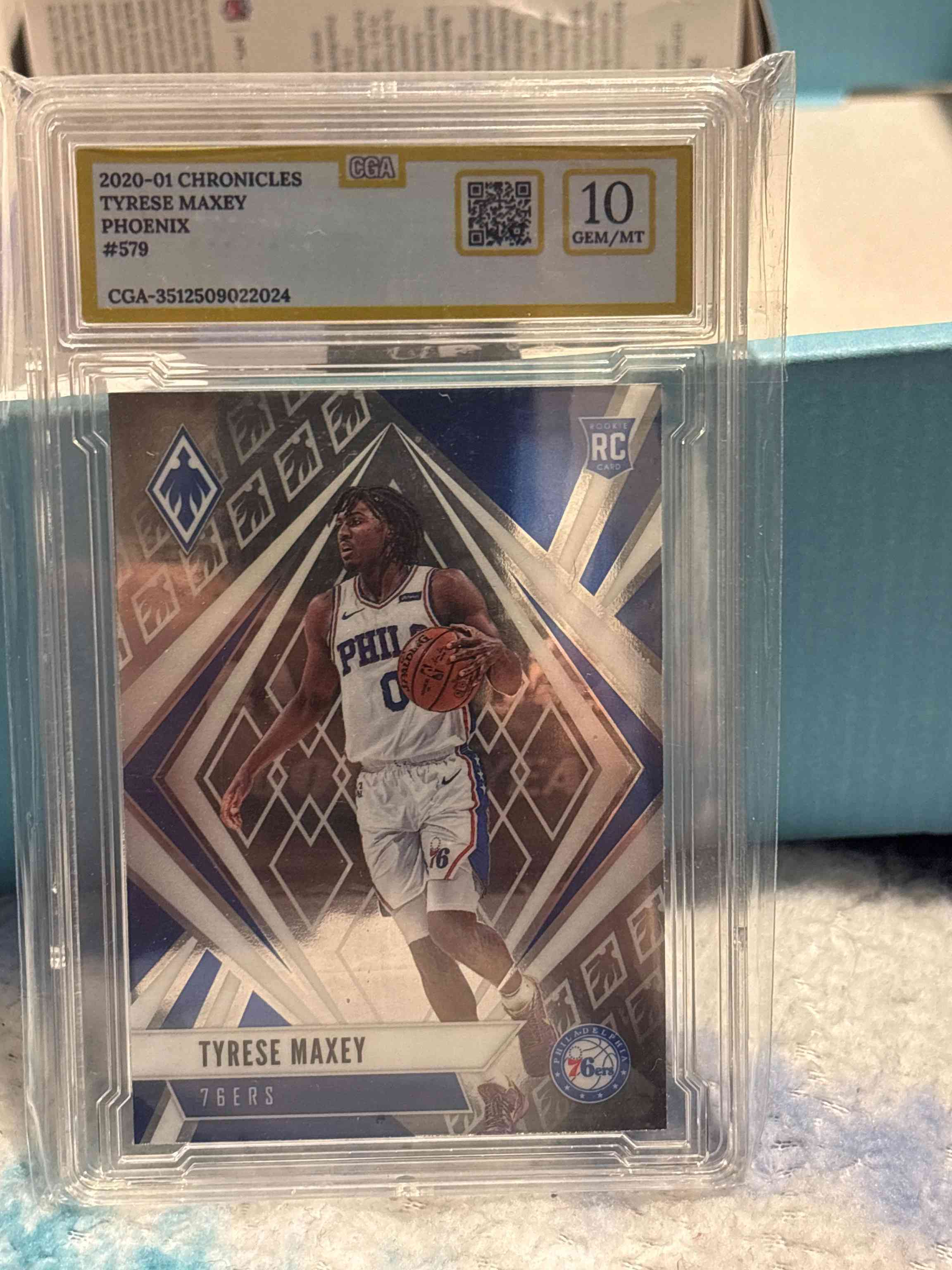Image for tyrese maxey 2020-21 panini phoenix #579 rc rookie sgc 10