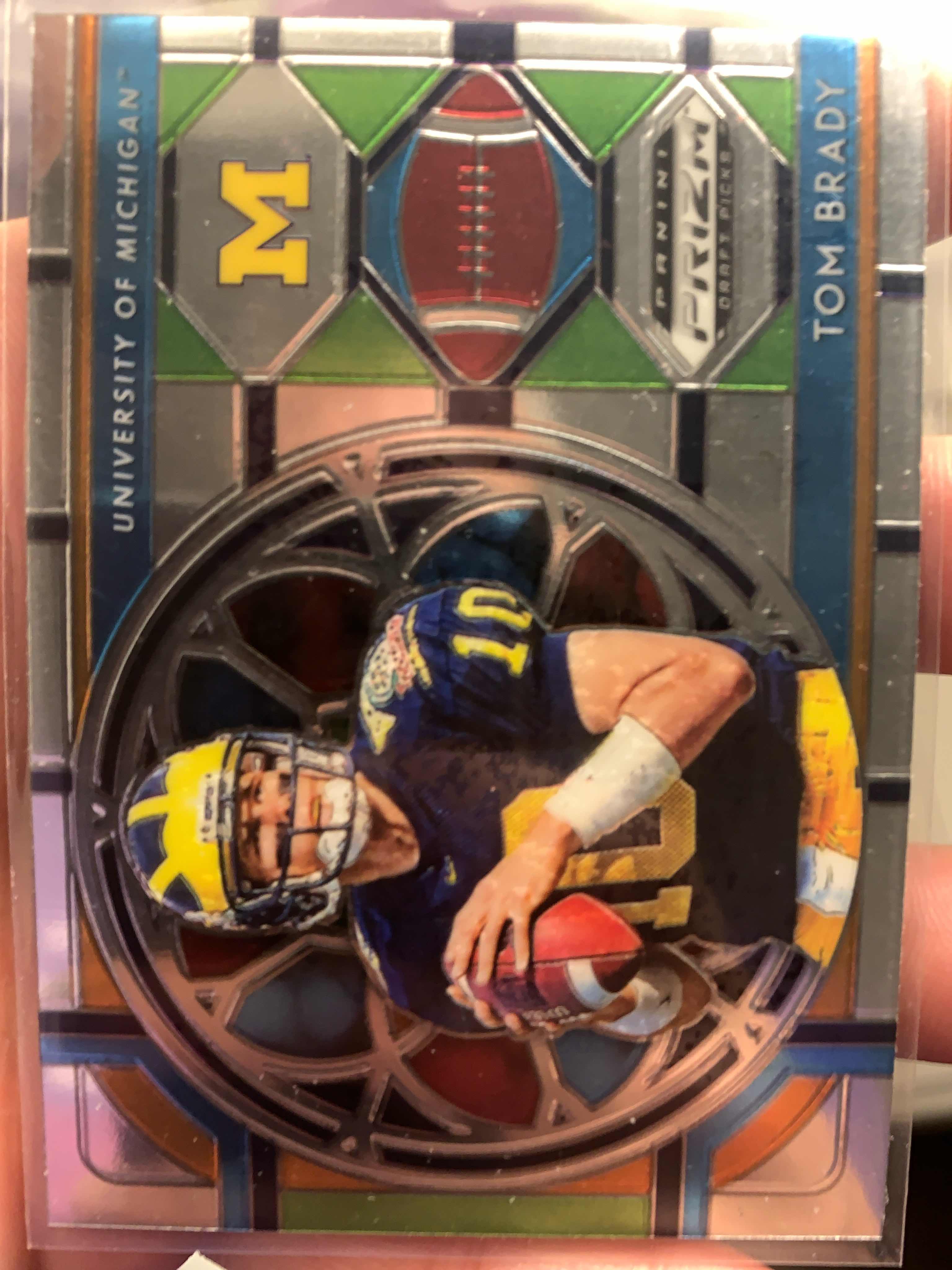 Image for tom brady 2019 panini prizm draft picks stained glass card #100
