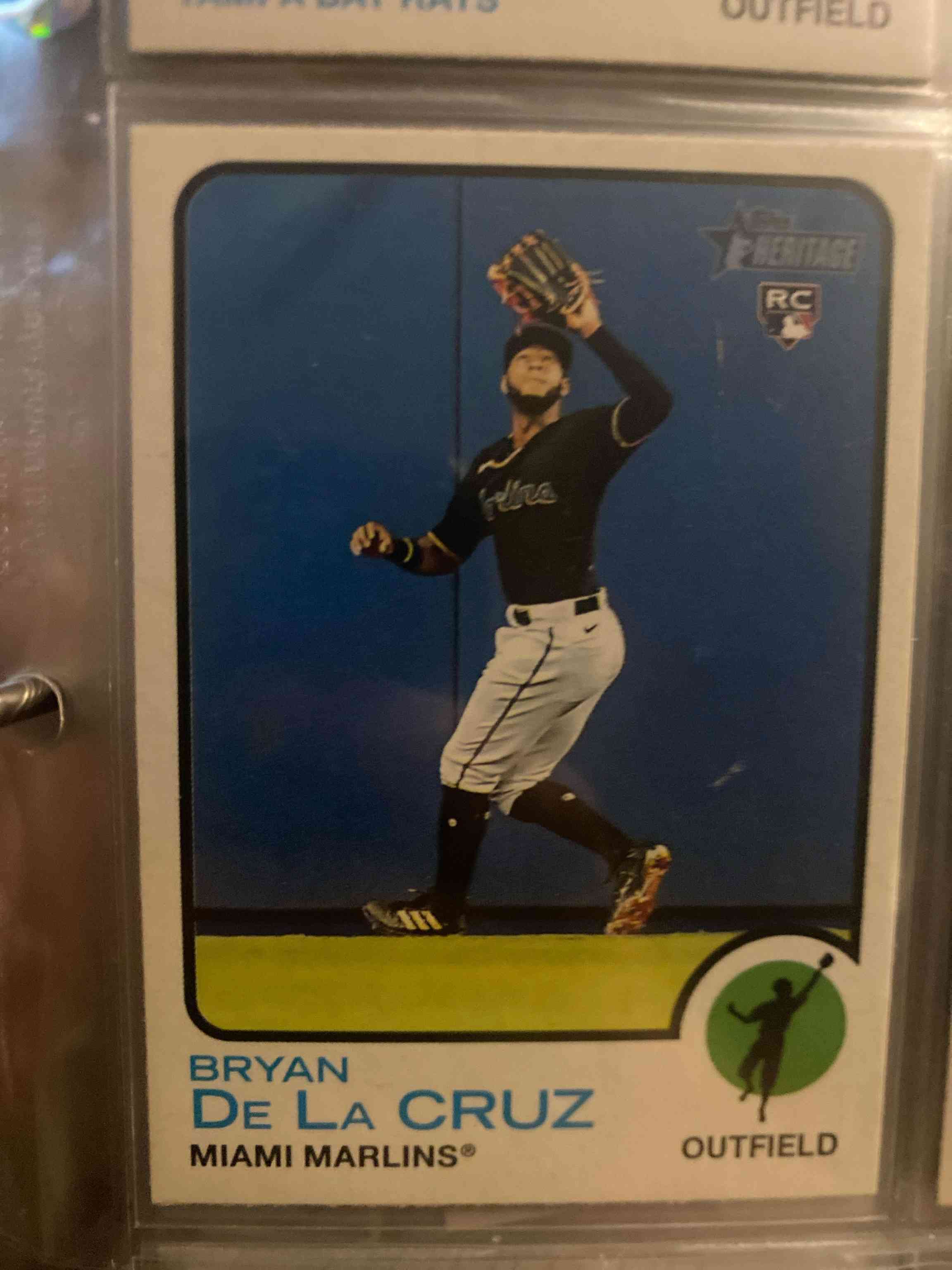 Image for 2022 Topps Heritage BRYAN De La CRUZ #344 Rookie Card RC - Miami Marlins