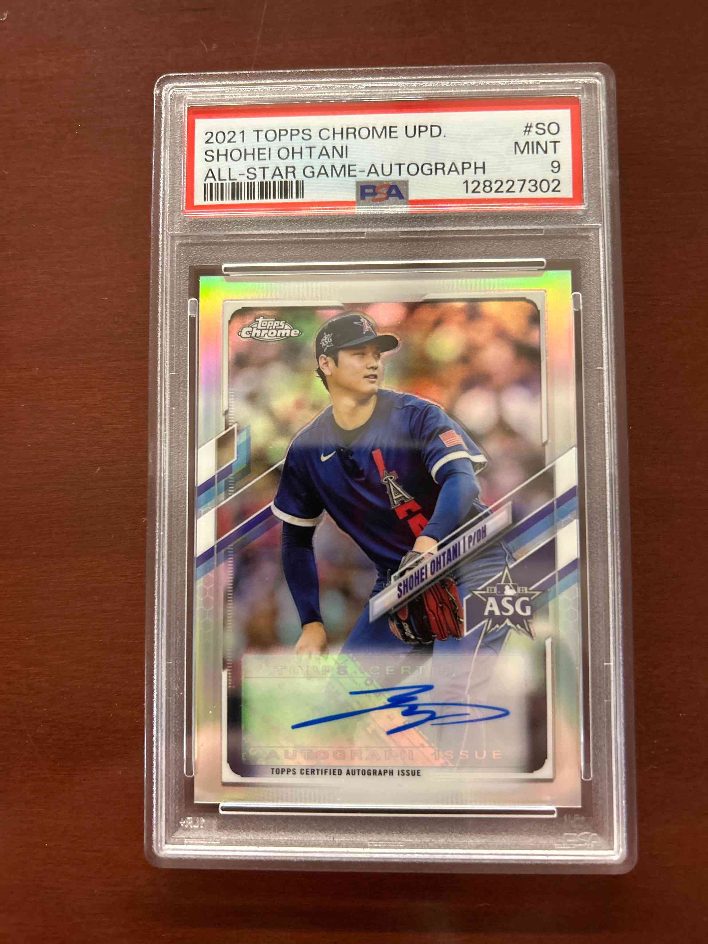 Image for 2021 topps chrome update all-star game autograph shohei ohtani sgc 9, 10 auto