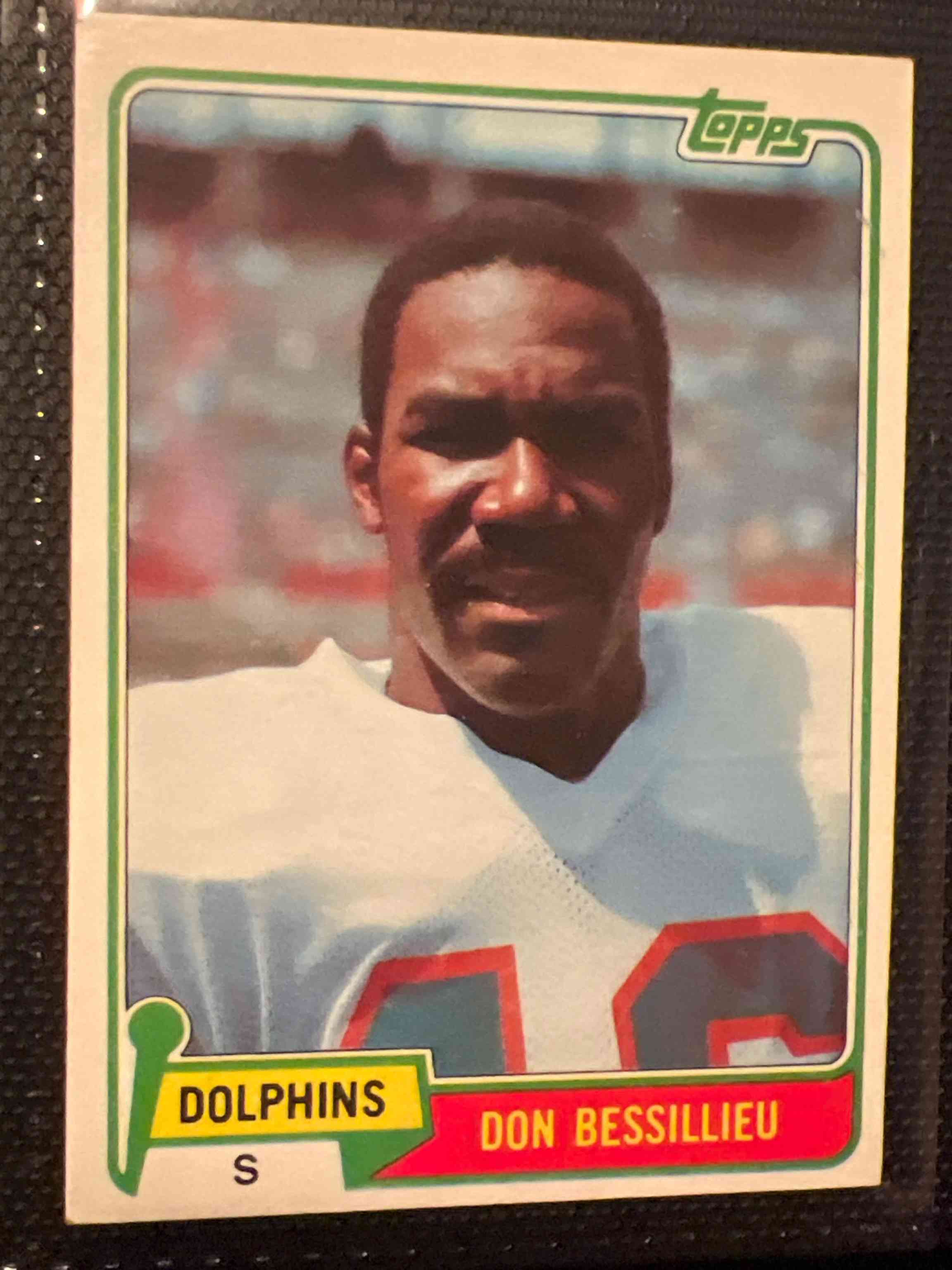Image for don bessillieu 1981 topps #63 miami dolphins football card