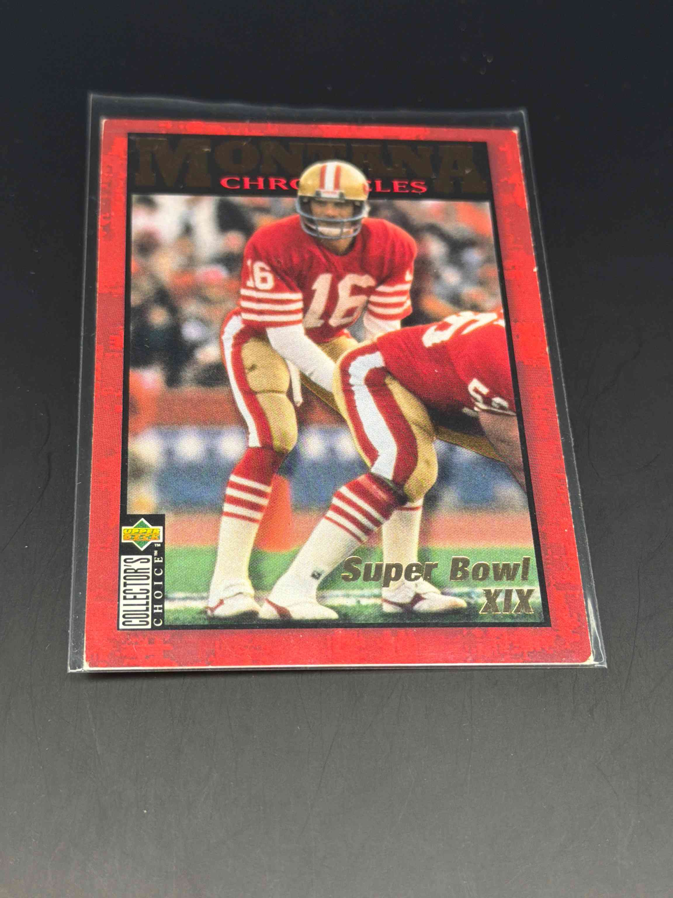 Image for error 1995 collector's choice joe montana chronicles #jm4 no name on front rare!