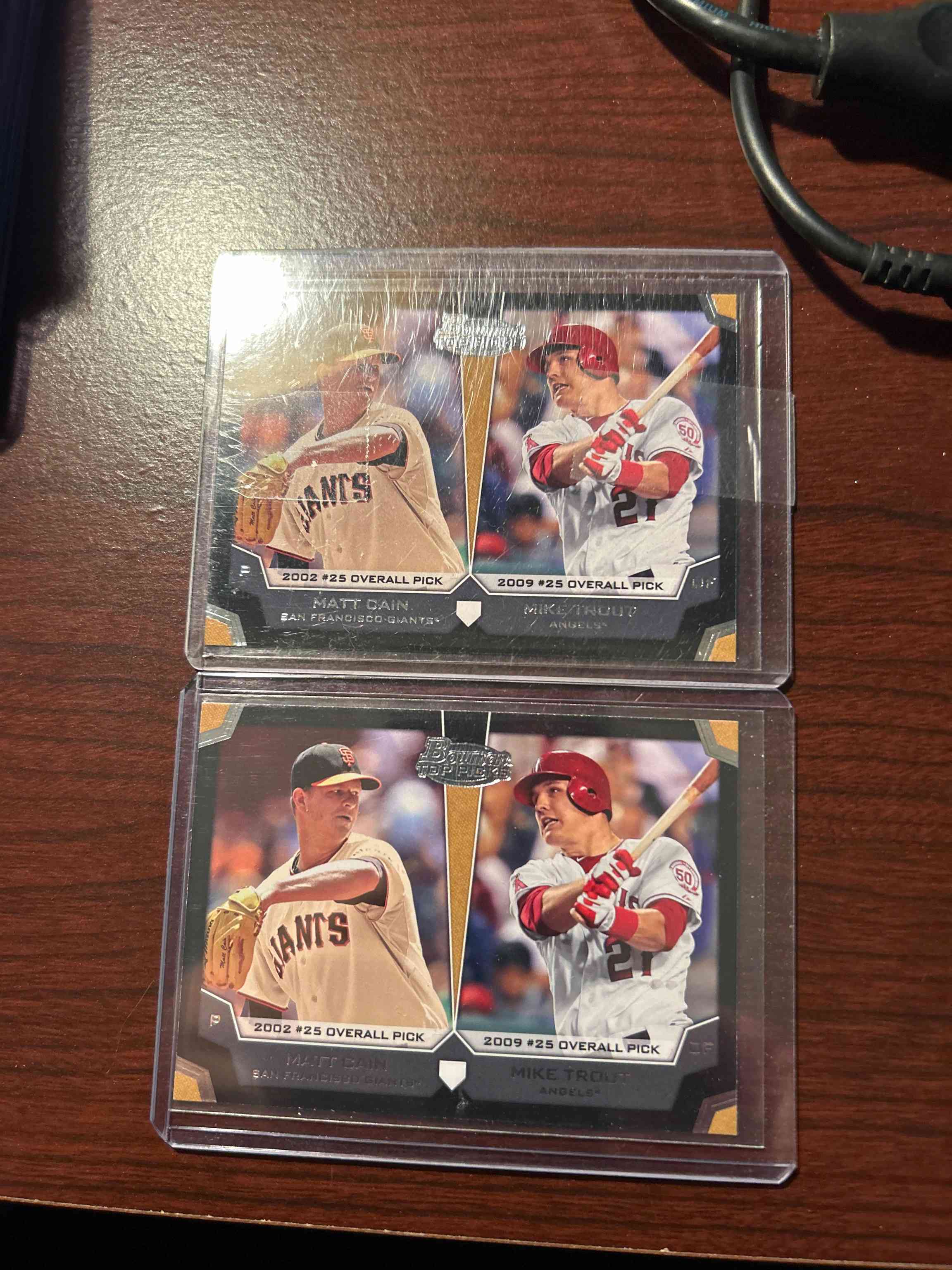 Image for mike trout 2012 bowman top picks insert #tp-tc w/ m. cain. angels