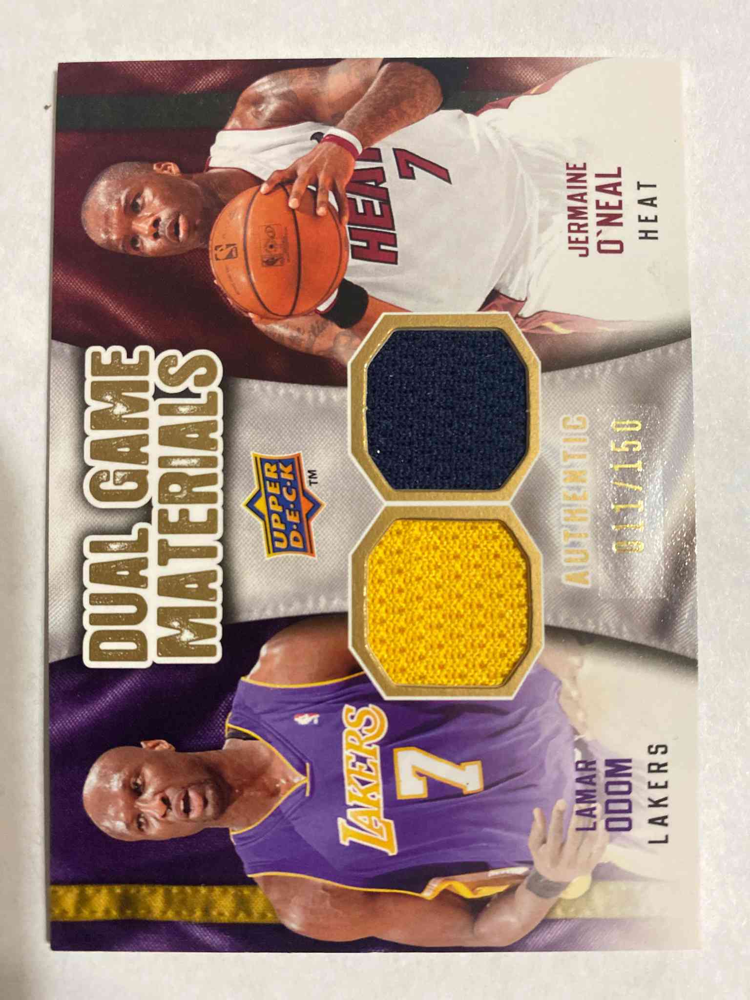 Image for 2009-10 Upper Deck Dual Game Materials Gold Jermaine O'Neal Lamar Odom #DG-ON /150