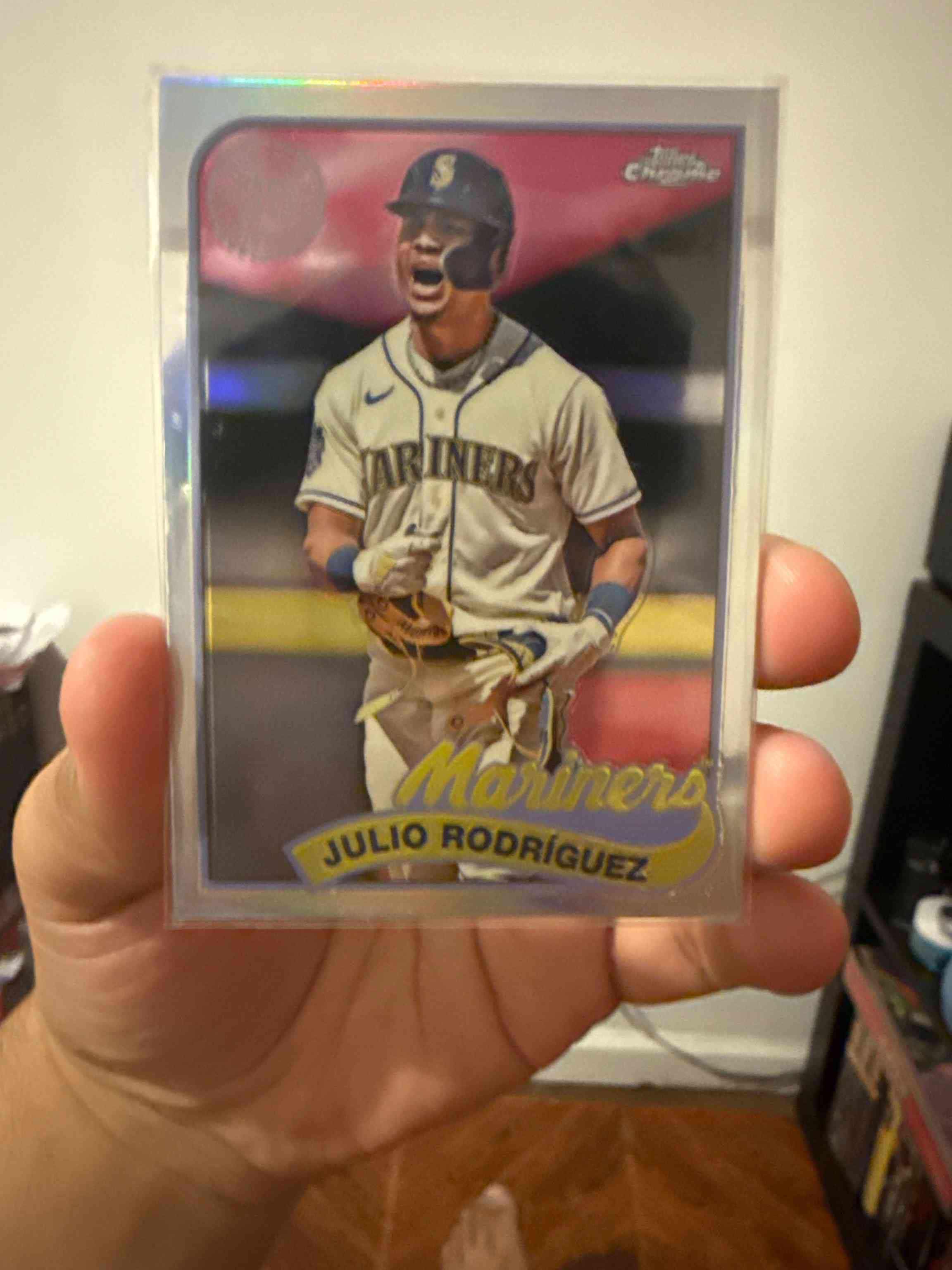 Image for 2024 topps chrome julio rodriguez 1989 topps #89cb-6 seattle mariners