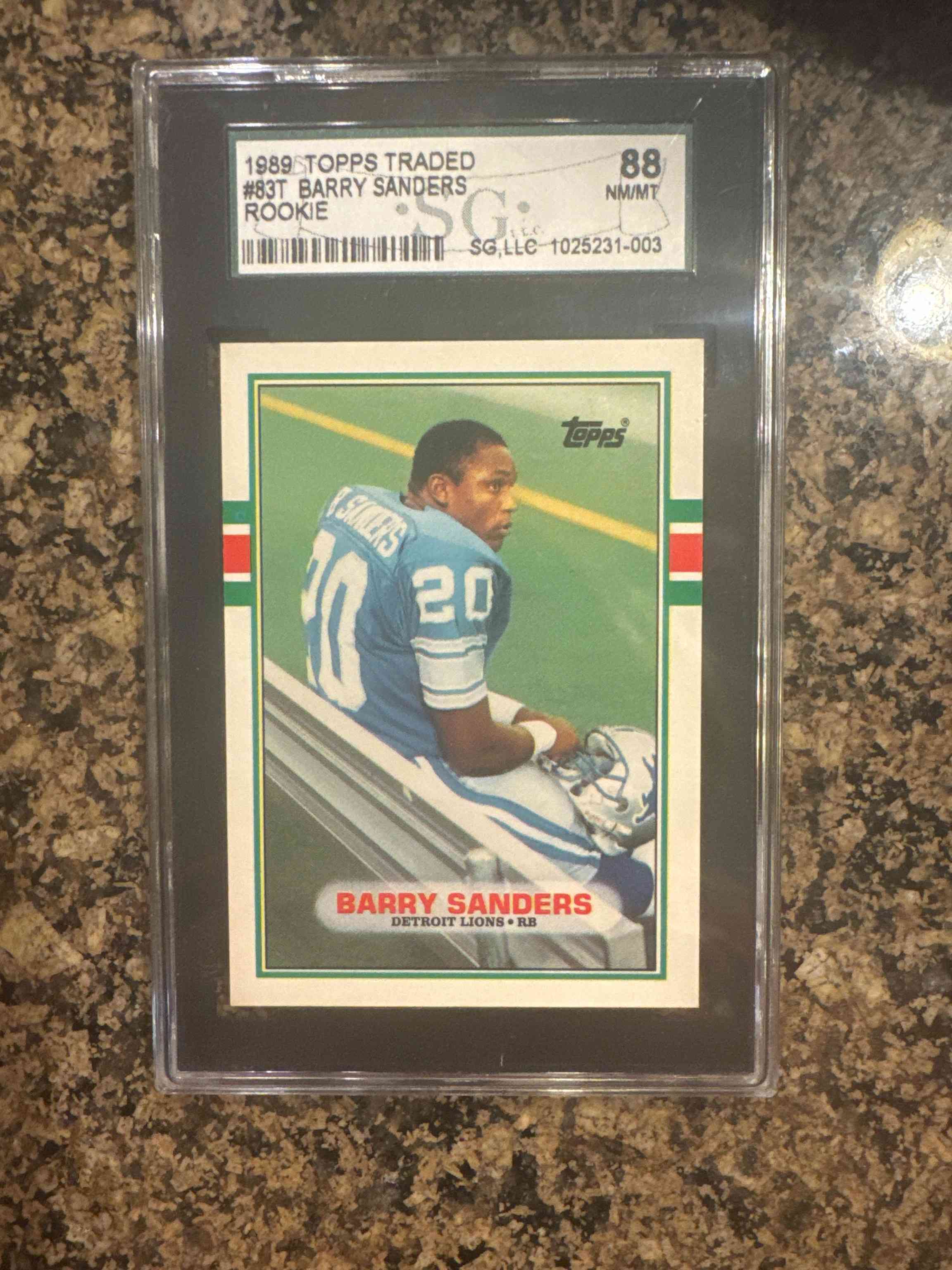 Image for 1989 topps traded #83t barry sanders rc rookie detroit lions football card mint