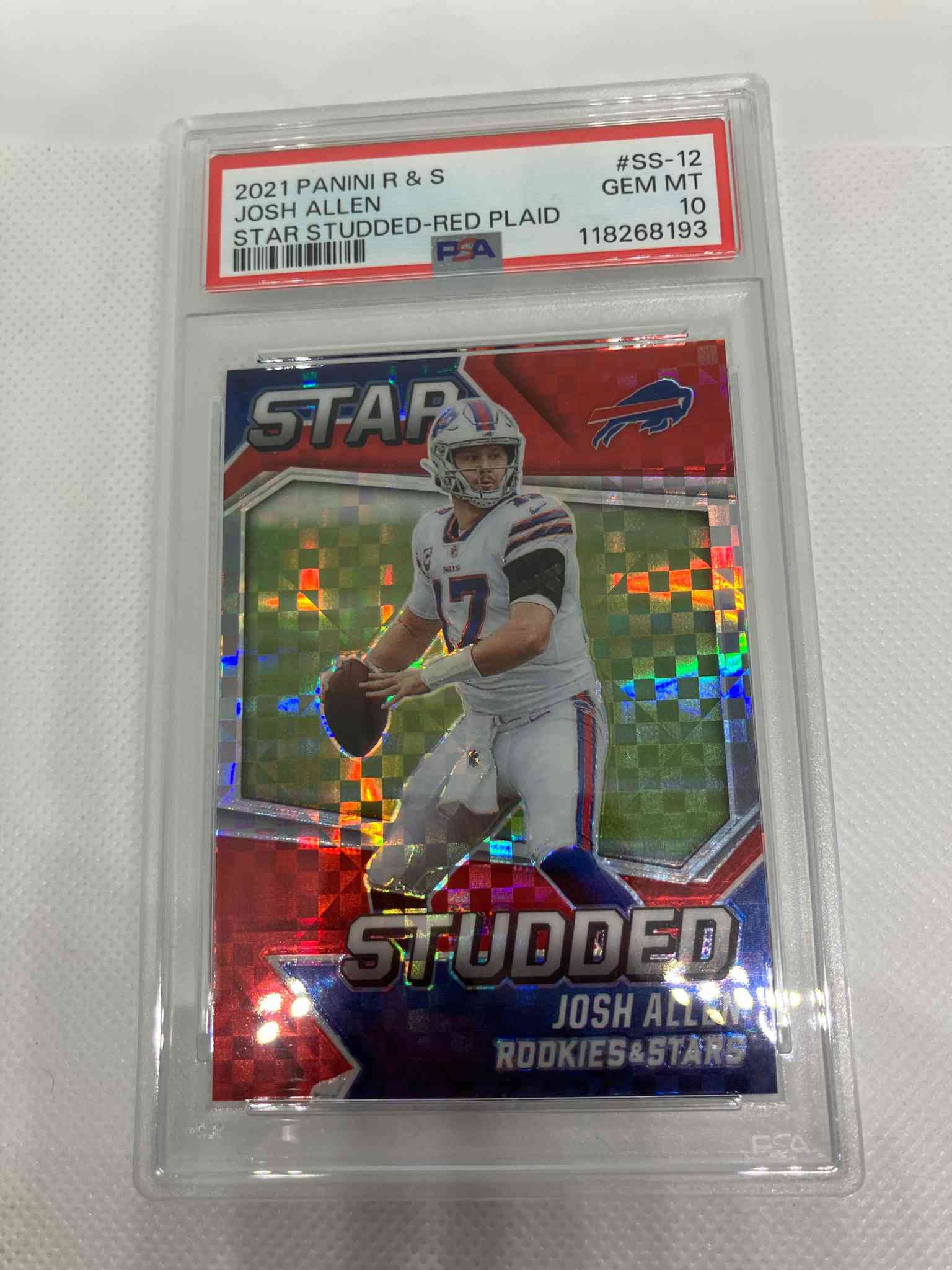Image for 2021 josh allen rookies & stars star studded red plaid refractor holo #ss12
