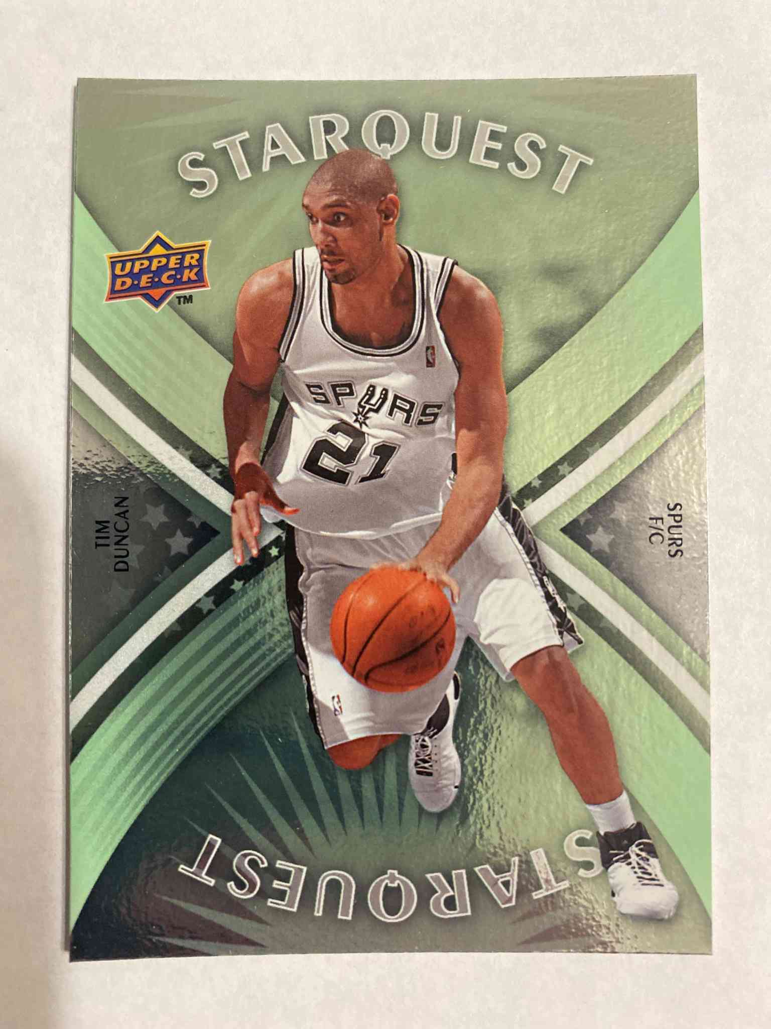Image for 2008-09 ud first edition starquest green # sq 8 tim duncan