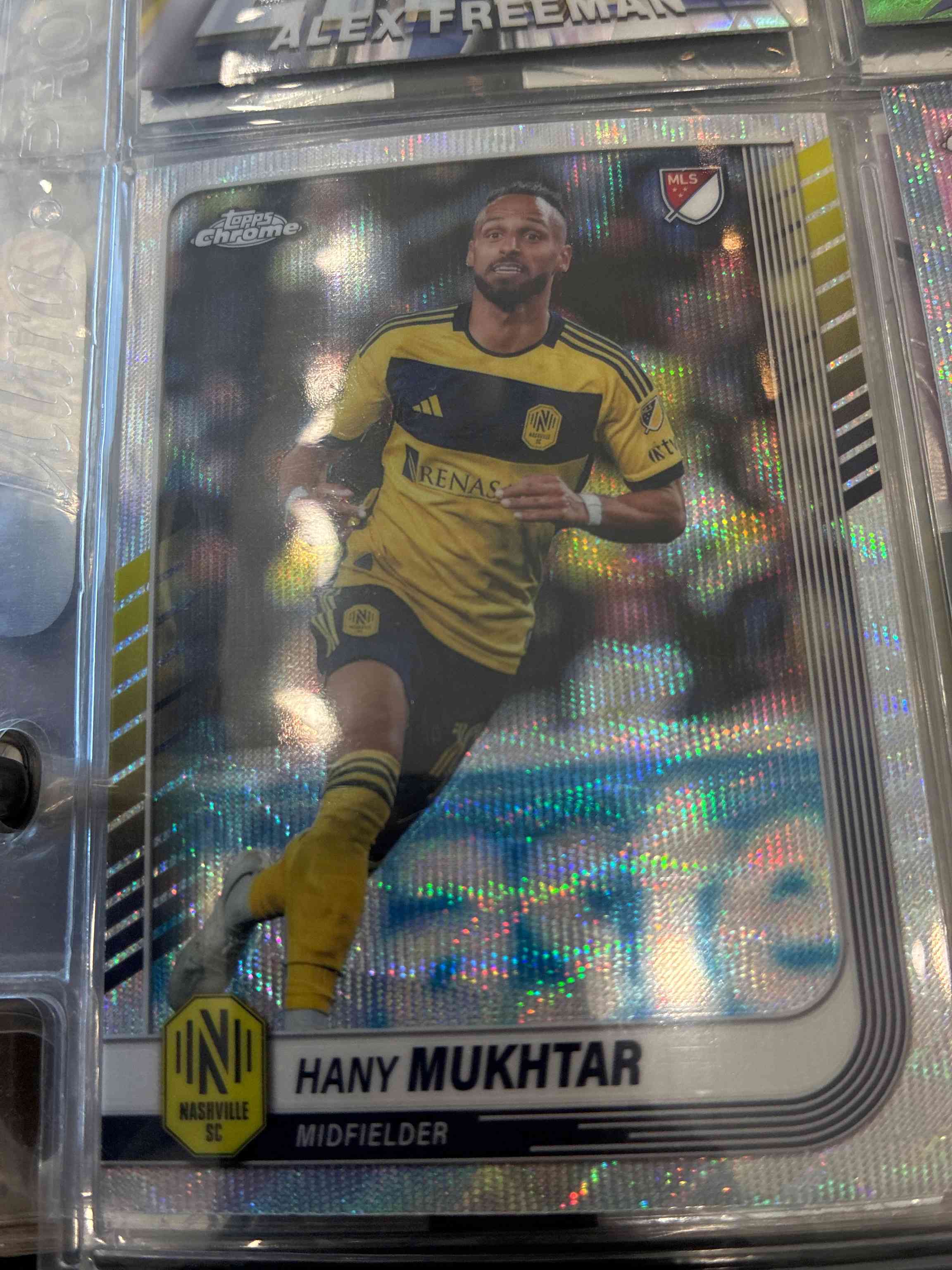 Image for 2025 topps chrome mls white lava refractor hany mukhtar #36