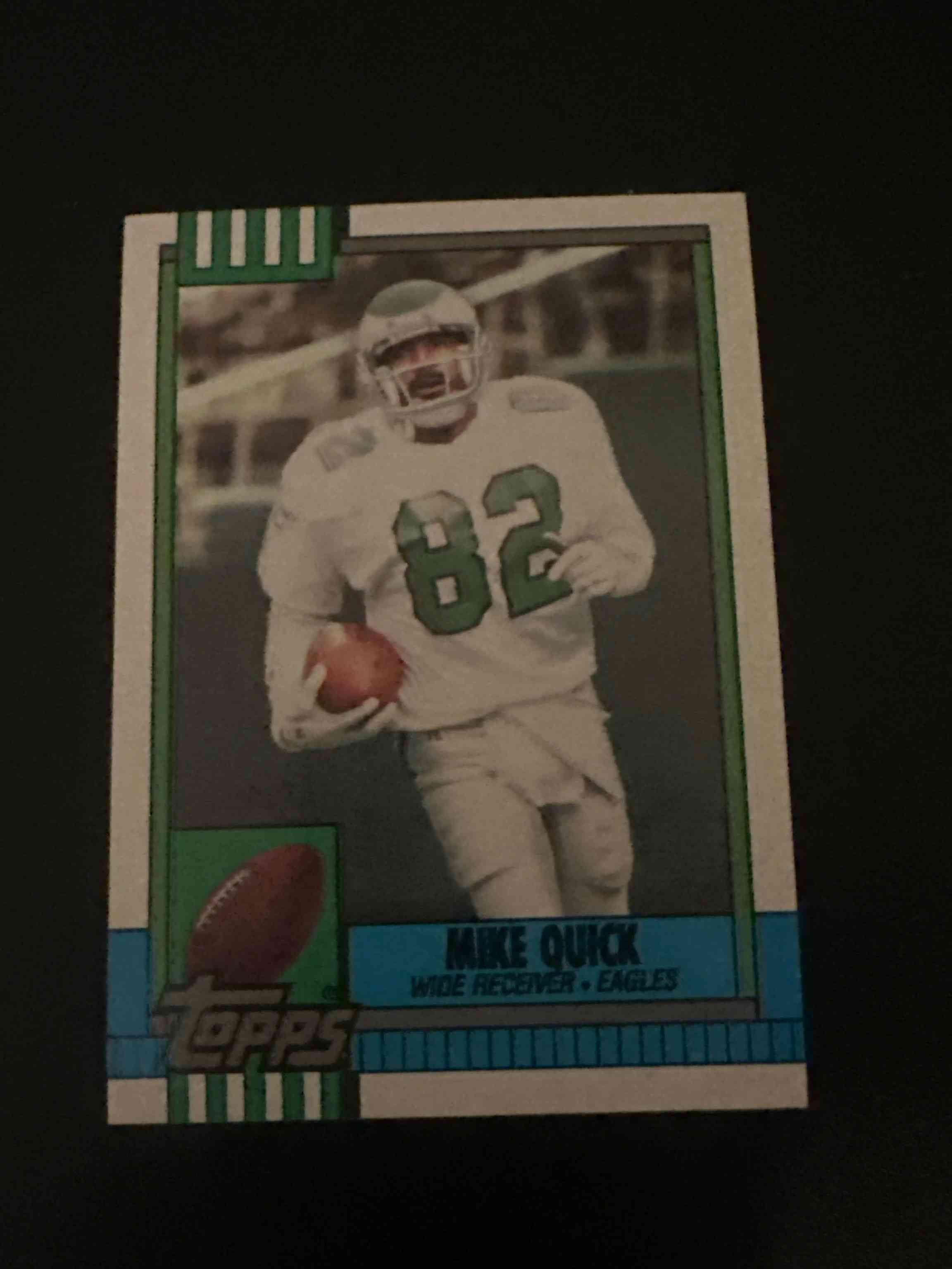 Image for 1990 TOPPS #95 MIKE QUICK PSA 10 GEM MINT DISCLAIMER BACK POP 1 EAGLES