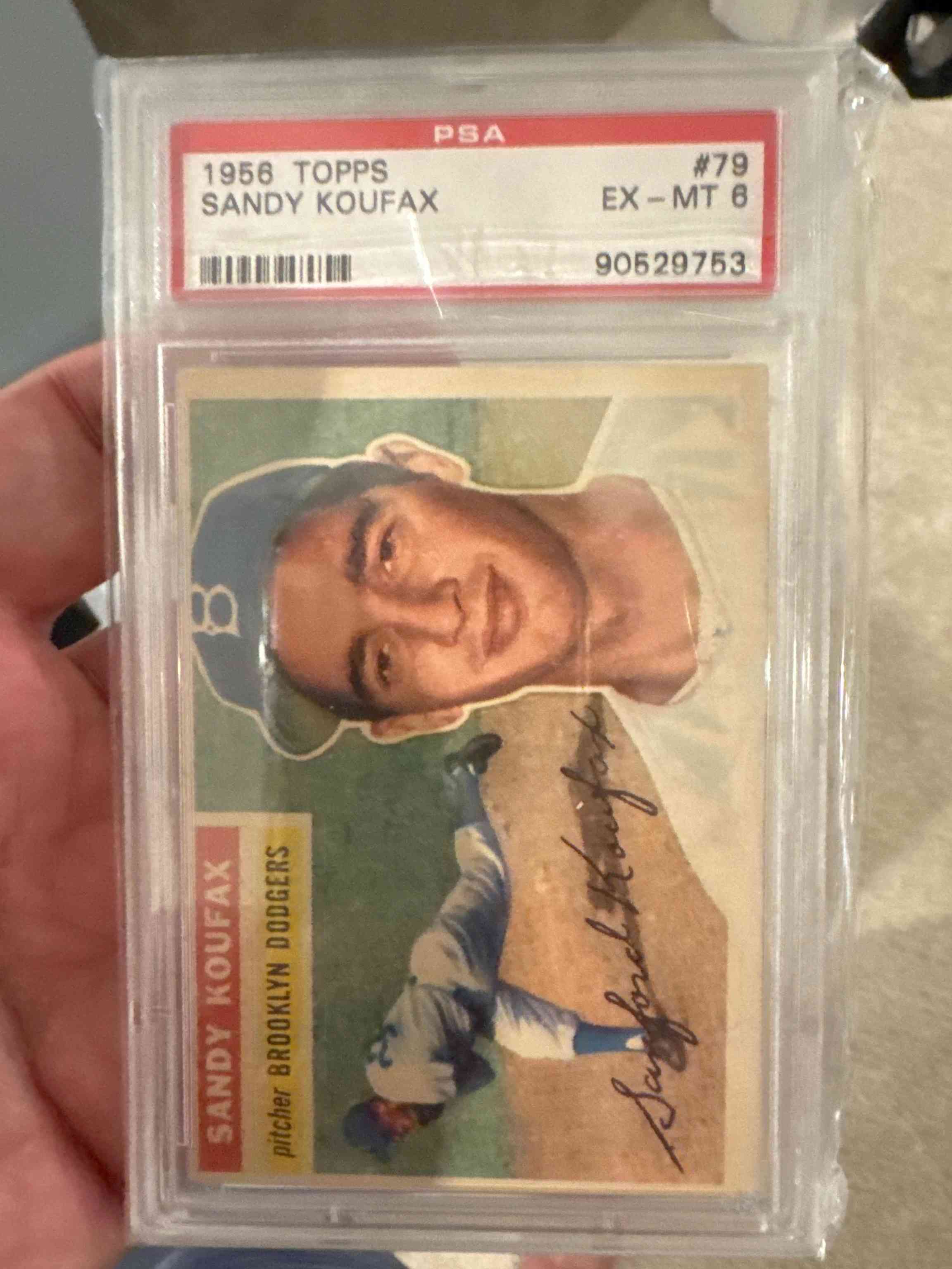 Image for 1956 sandy koufax topps # 79 psa 6