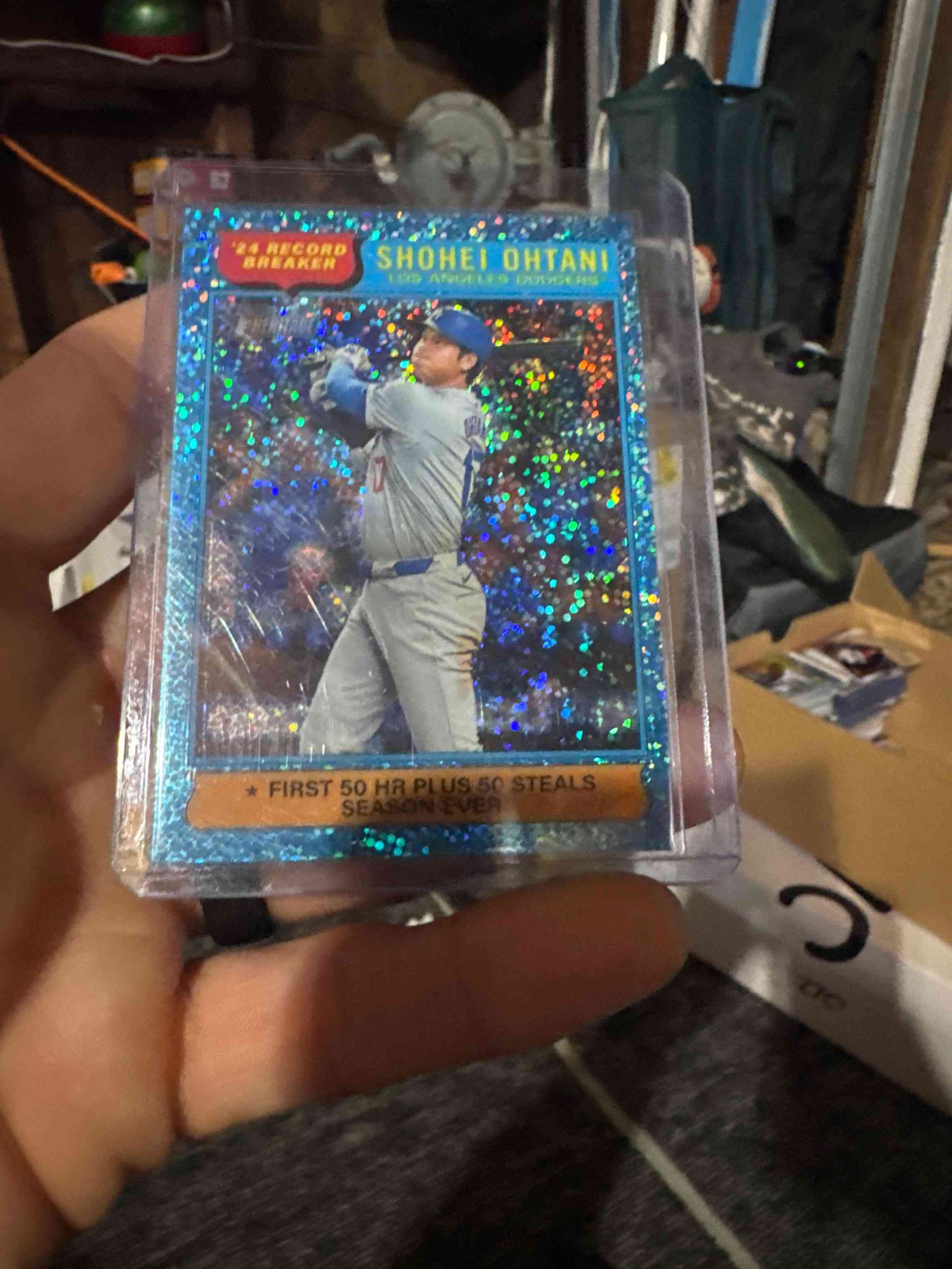 Image for 2025 topps heritage light blue sparkle record breakers shohei ohtani #148