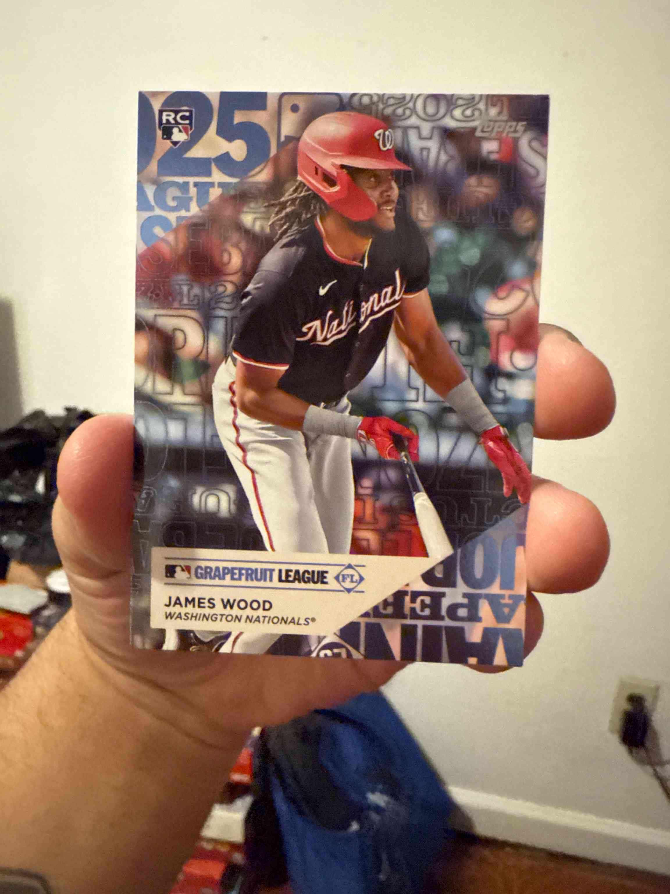 Image for 2025 topps series 1 training grounds james wood #tg-18