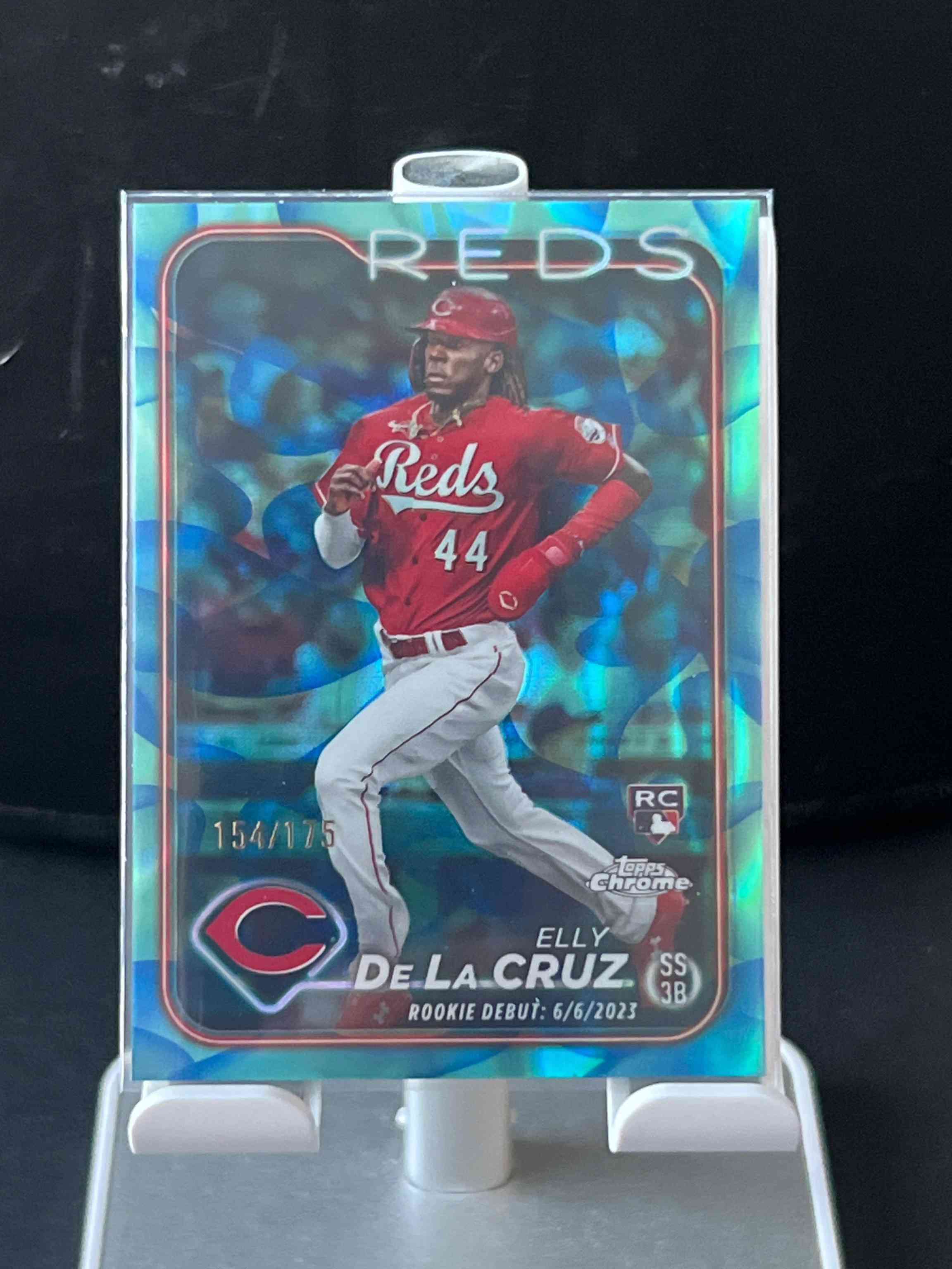 Image for 2024 topps chrome upd green refractor lava lamp, elly de la cruz /125