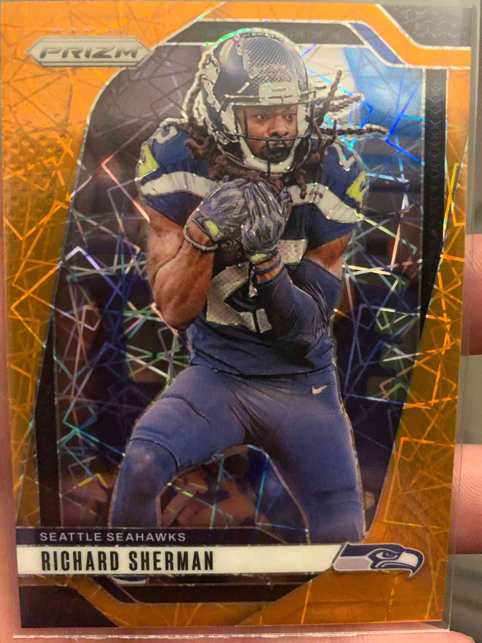 Image for 2024 panini prizm orange lazer richard sherman