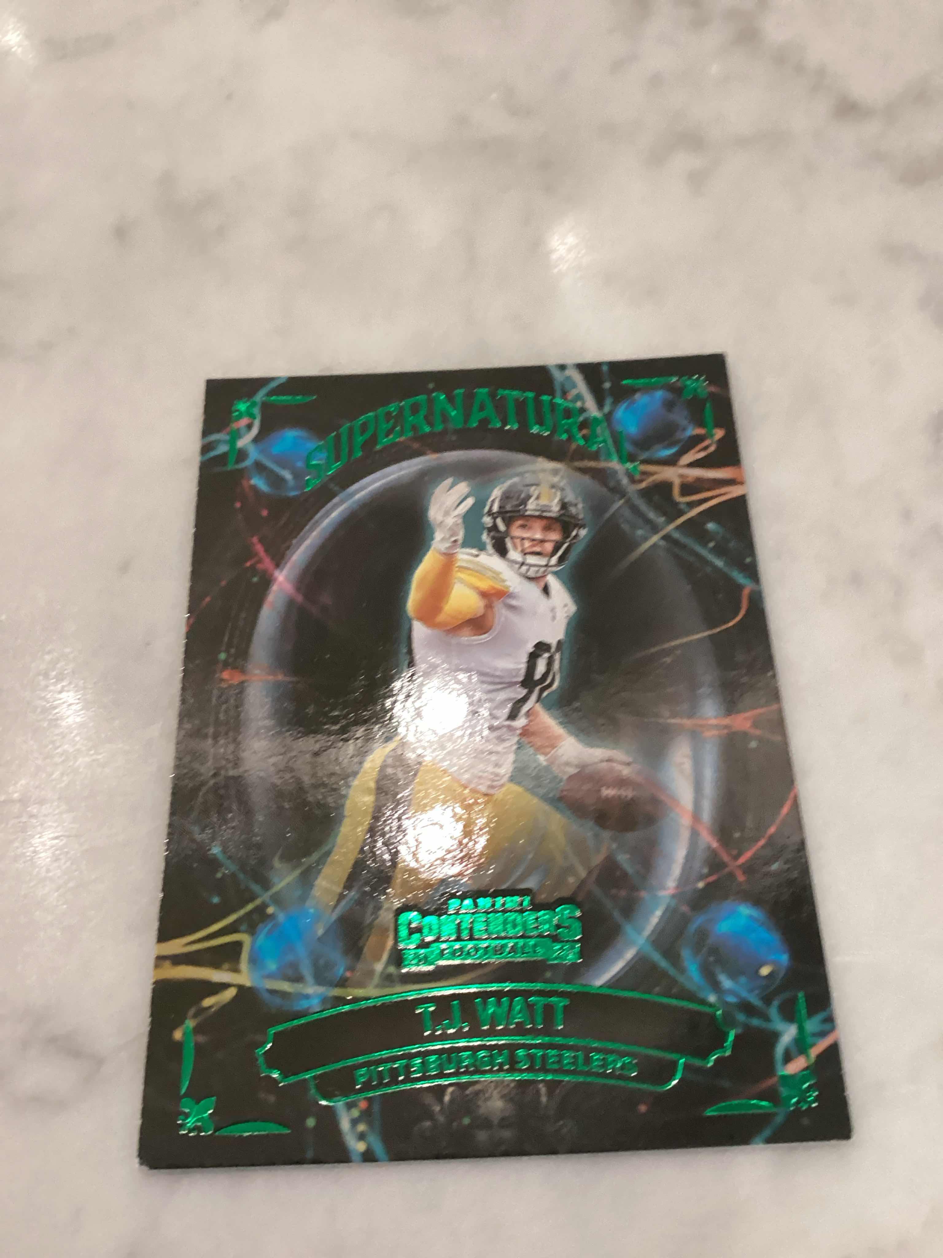 Image for 2022 panini contenders supernatural emerald tj watt #sntjw