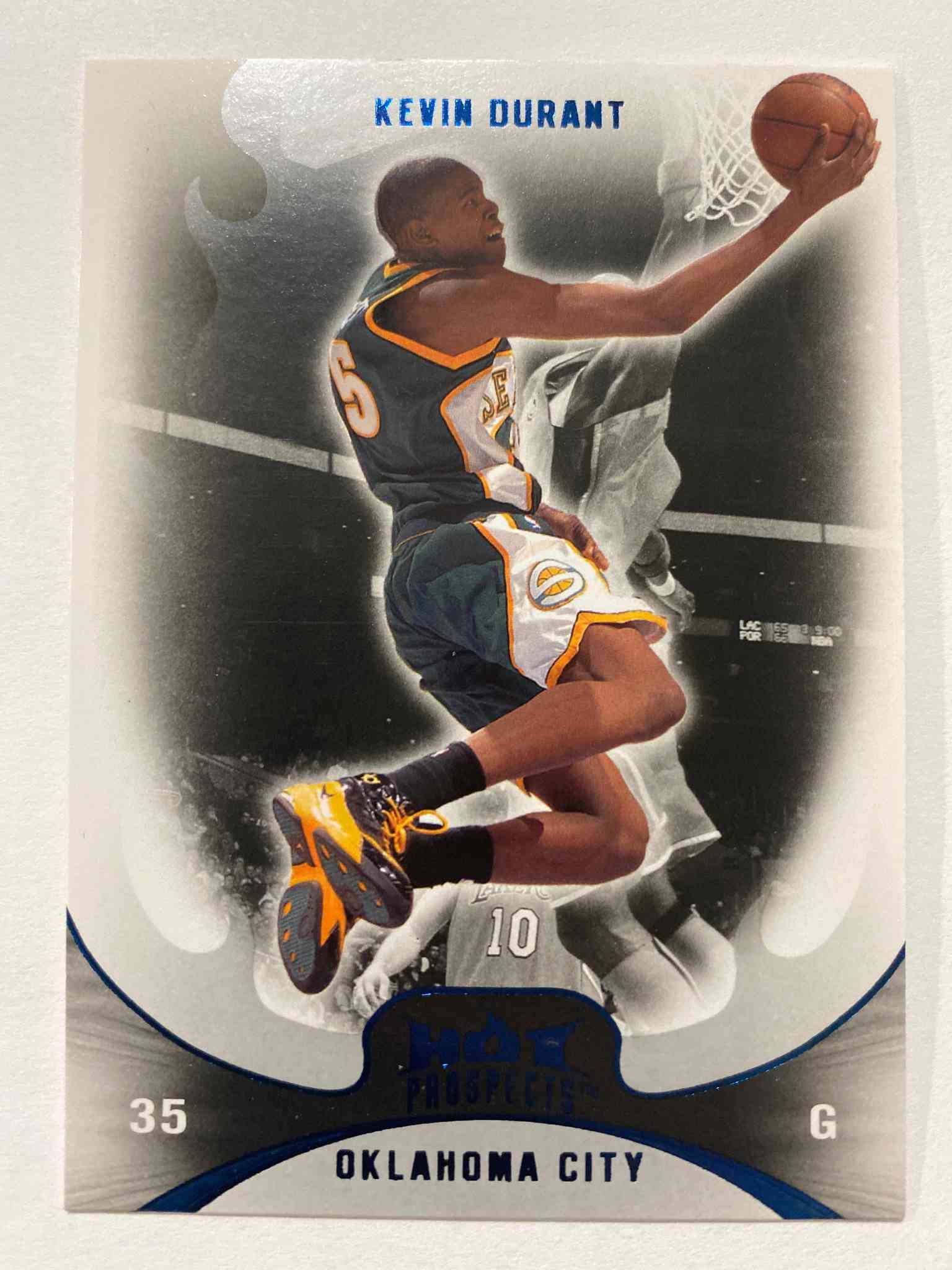 Image for kevin durant 2008-09 fleer nba hot prospects blue #25 sonics thunder nets