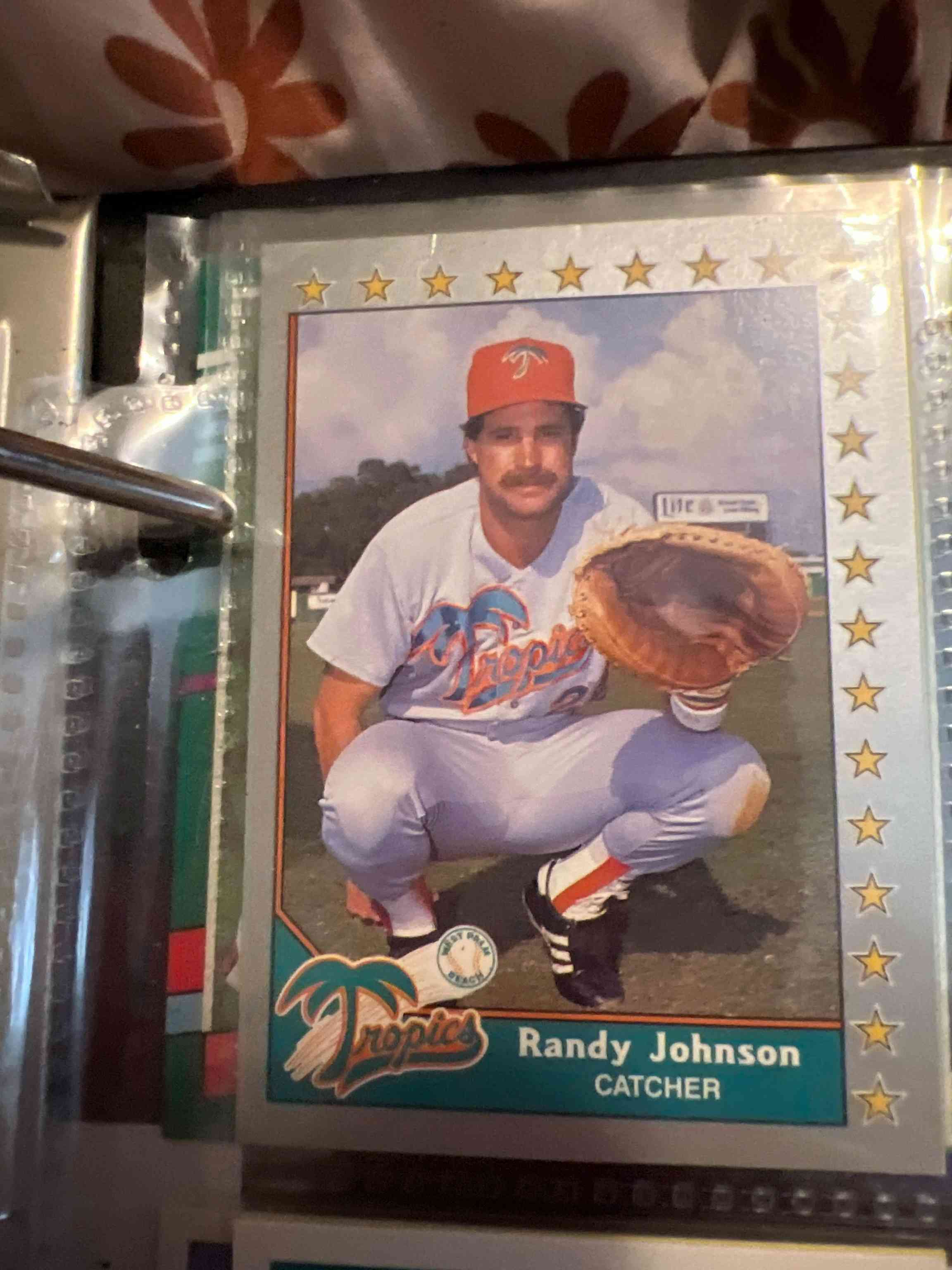 Image for 1990 randy johnson pacific senior league west palm beach tropics baseball â¾ card