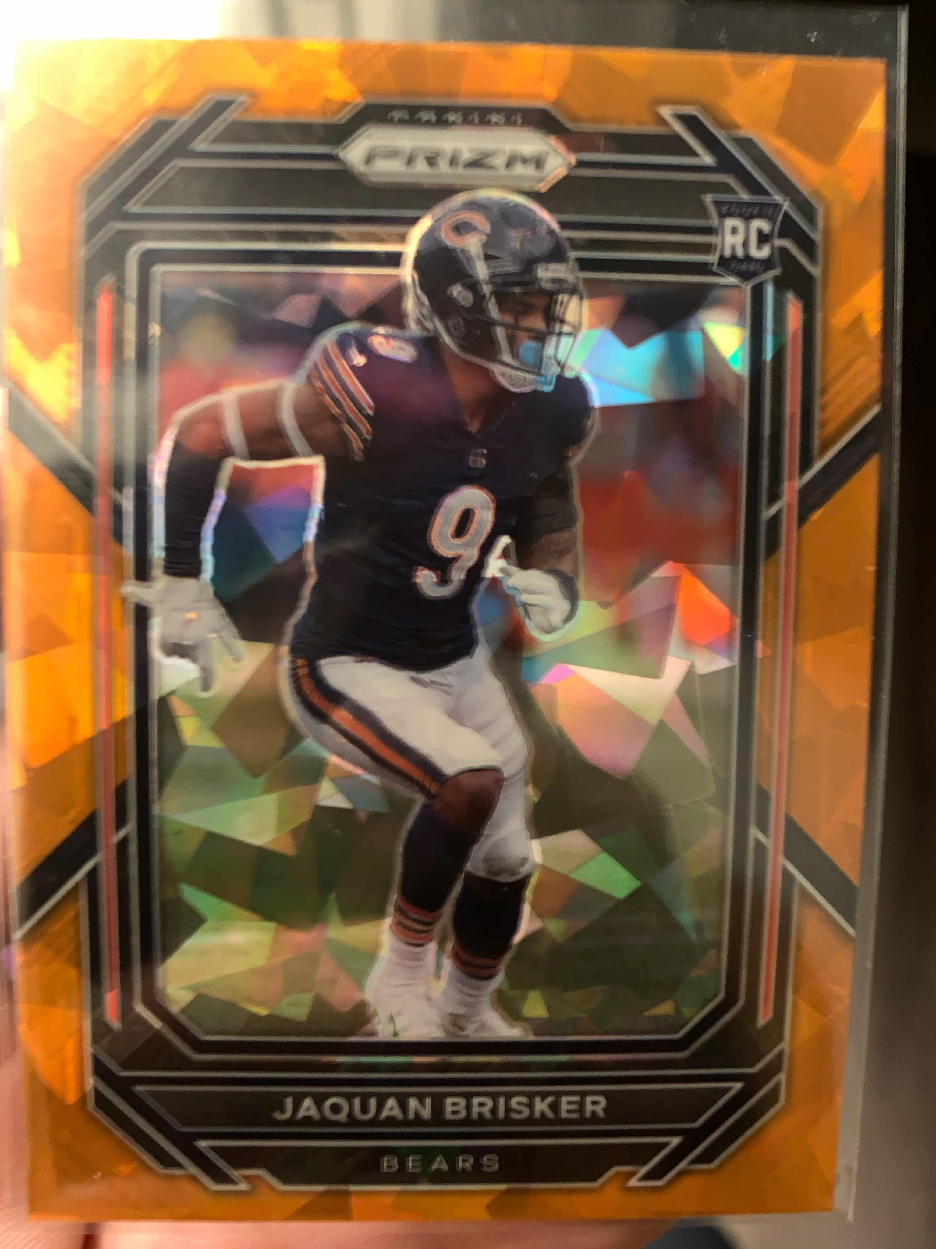 Image for 2022 prizm football jaquan brisker orange cracked ice rookie bears