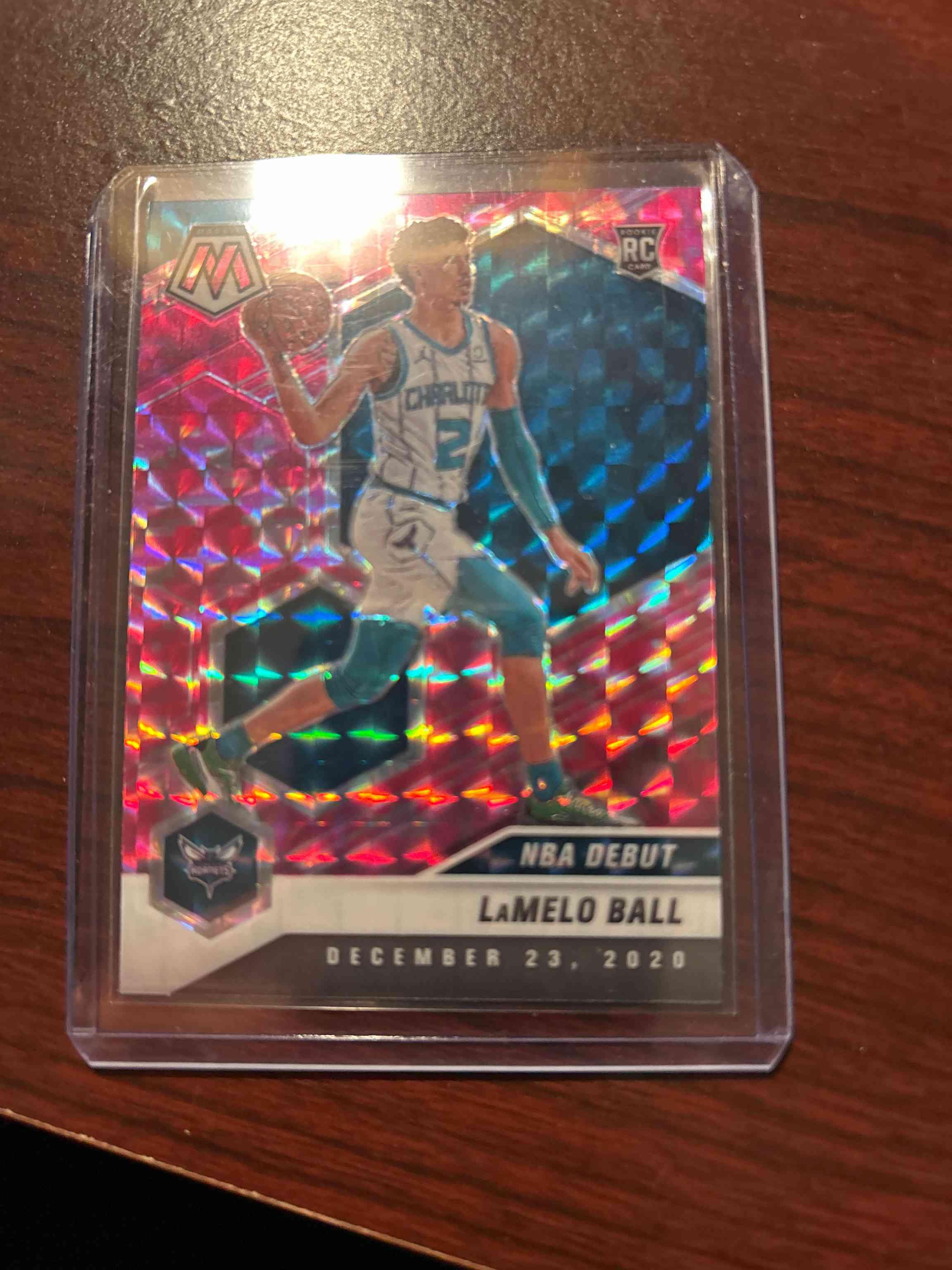 Image for lamelo ball rc nba debut pink prizm 2020-21 panini mosaic charlotte hornets