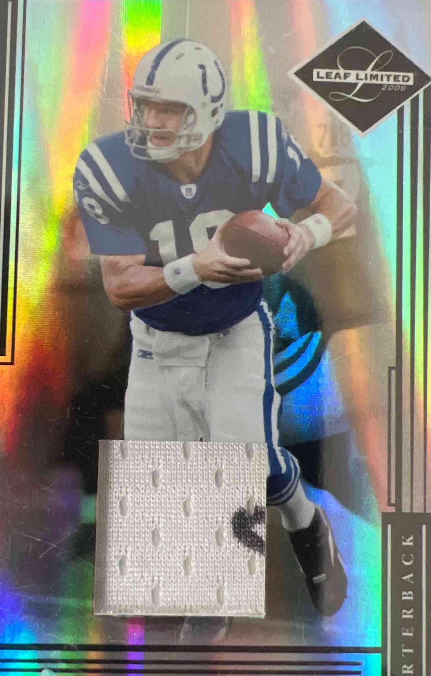 Image for donruss leaf limited 2006 peyton manning game worn jersey tag /30