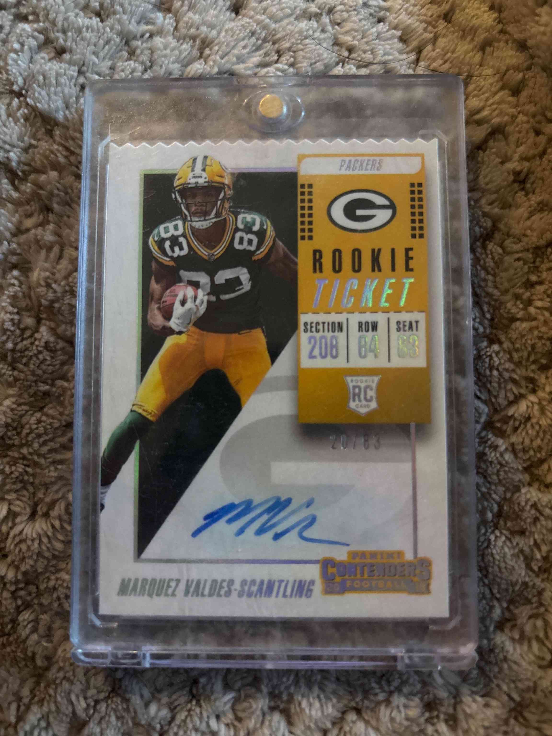 Image for 2018 contenders marquez valdes-scantling ticket rc rookie auto /83