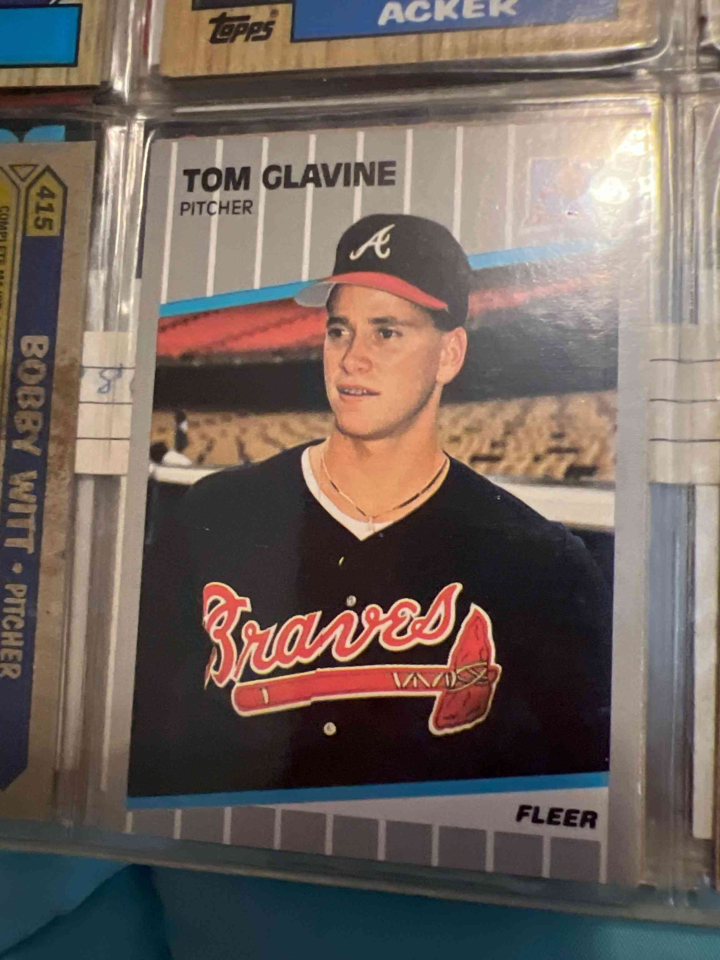 Image for 1989 fleer #591 tom glavine psa 10 - psa registry set break - hof