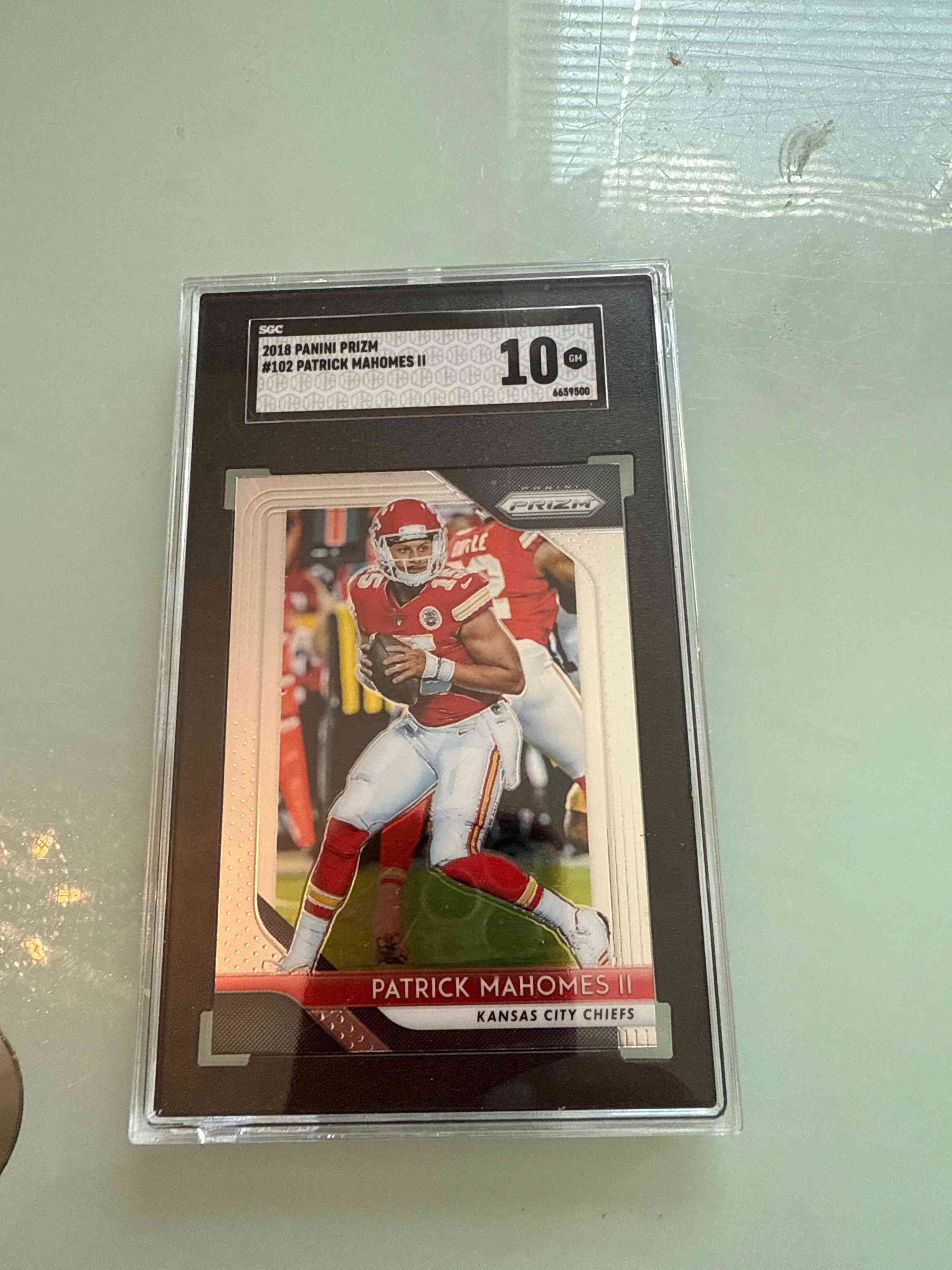 Image for patrick mahomes 2018 panini prizm #102 second year kansas city chiefs base