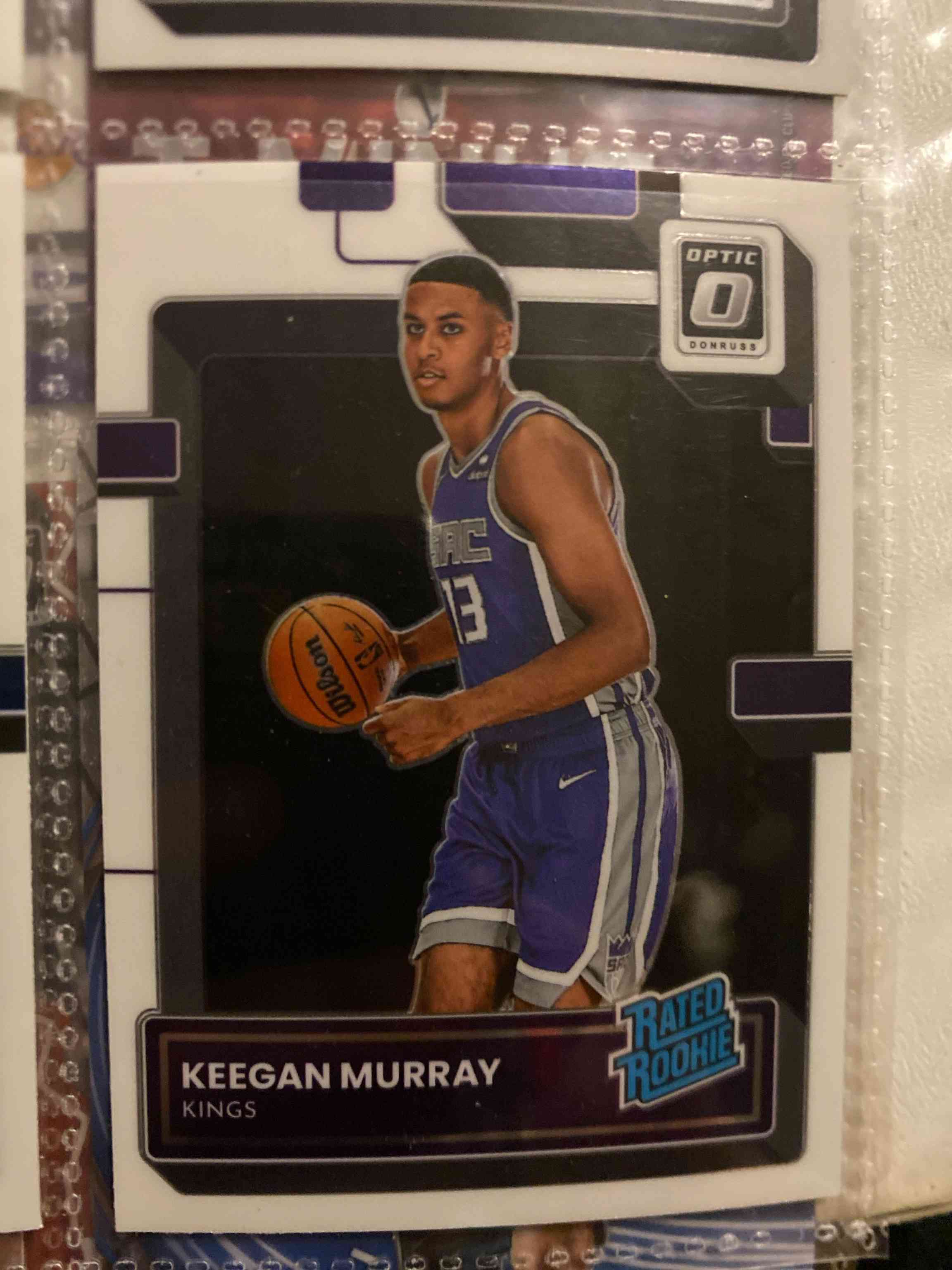 Image for 2022-23 panini donruss optic keegan murray #214 rated rookie silver prizm