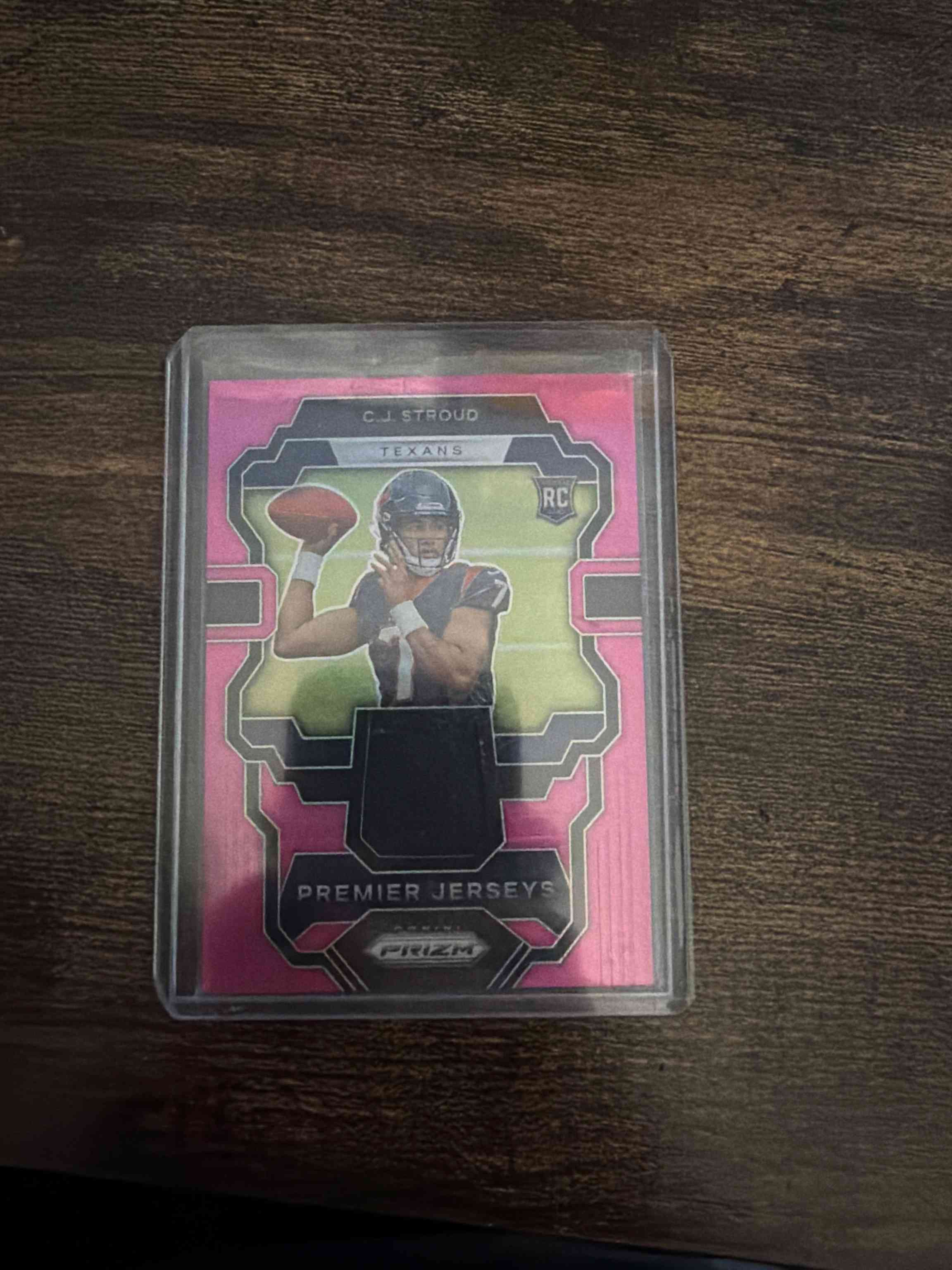 Image for 2023 prizm cj stroud pink prizm rookie jersey rc #pjcjs psa 9 mint texans