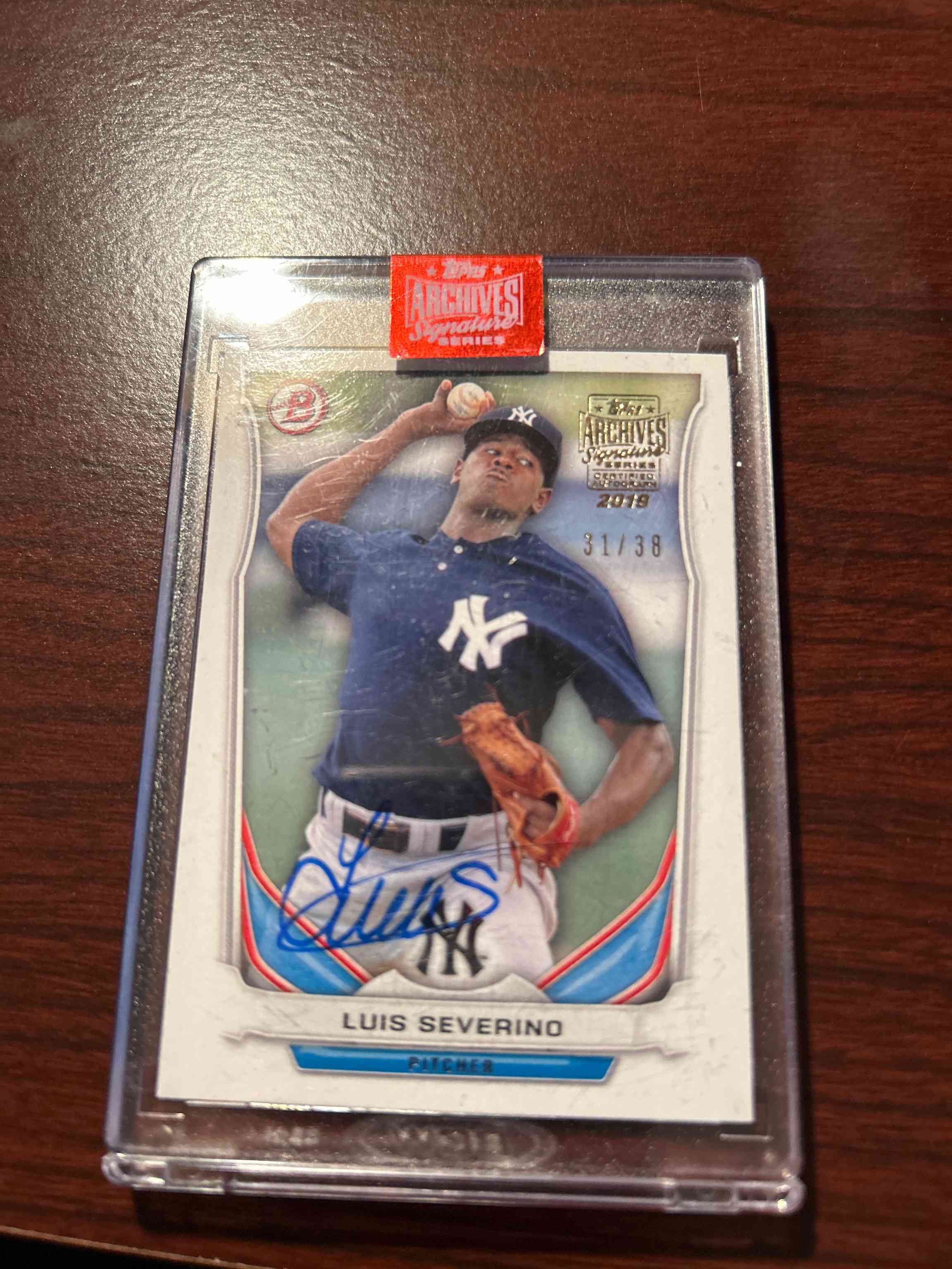Image for 2017 topps archives sig series 66/99 luis severino psa 8 nm-mt