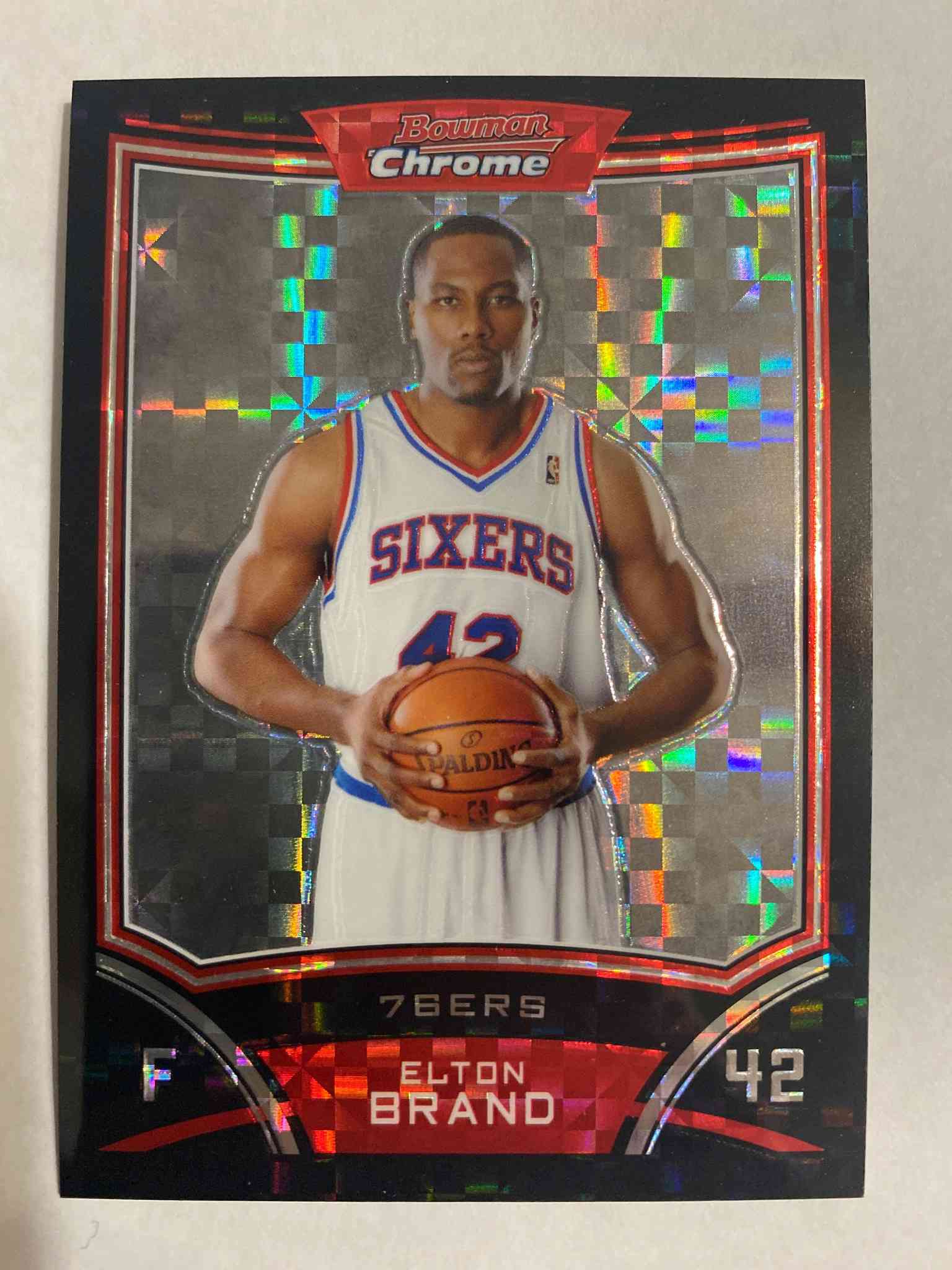 Image for 2008-09 bowman chrome x-fractors #12 elton brand 76ers /299