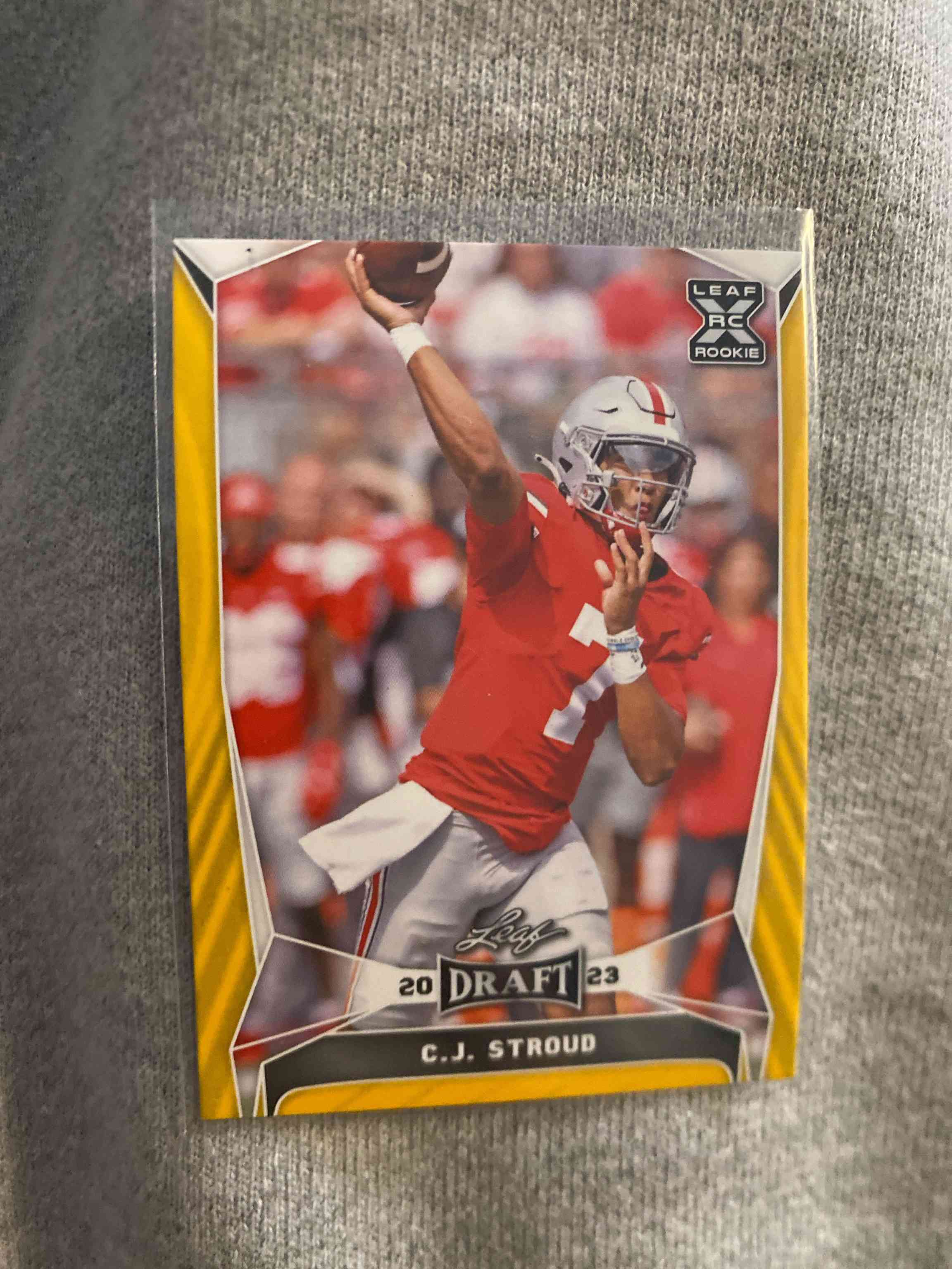 Image for sgc 9.5 - 2023 leaf draft - gold #43 c.j. stroud (rc)