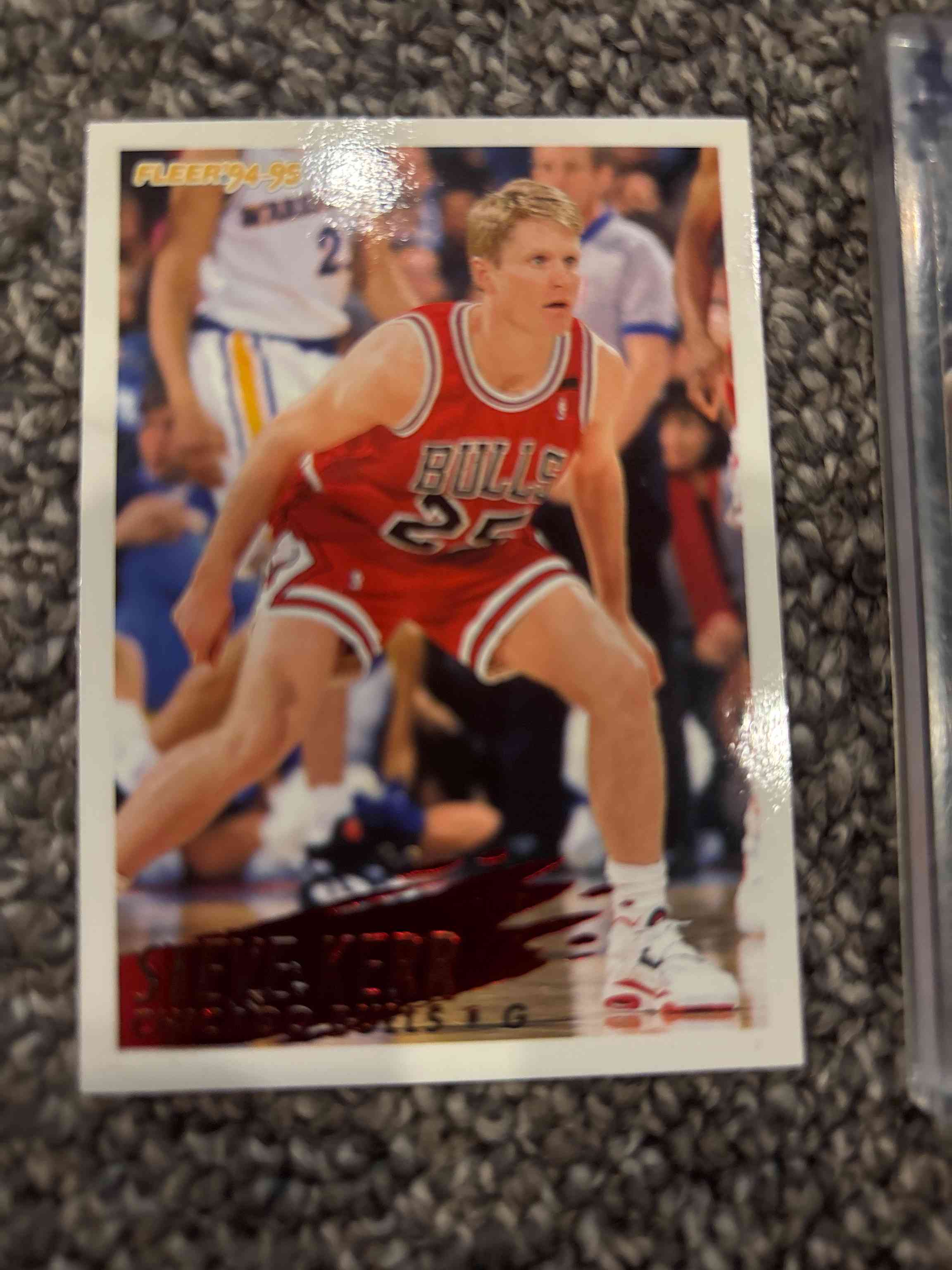 Image for steve kerr signed 1994 fleer #31 card chicago bulls auto au